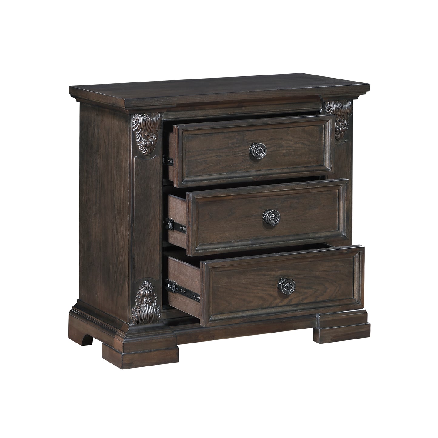 Homelegance Nightstand Cornwall Espresso Finish Elegant Bedroom Furniture 1325-4