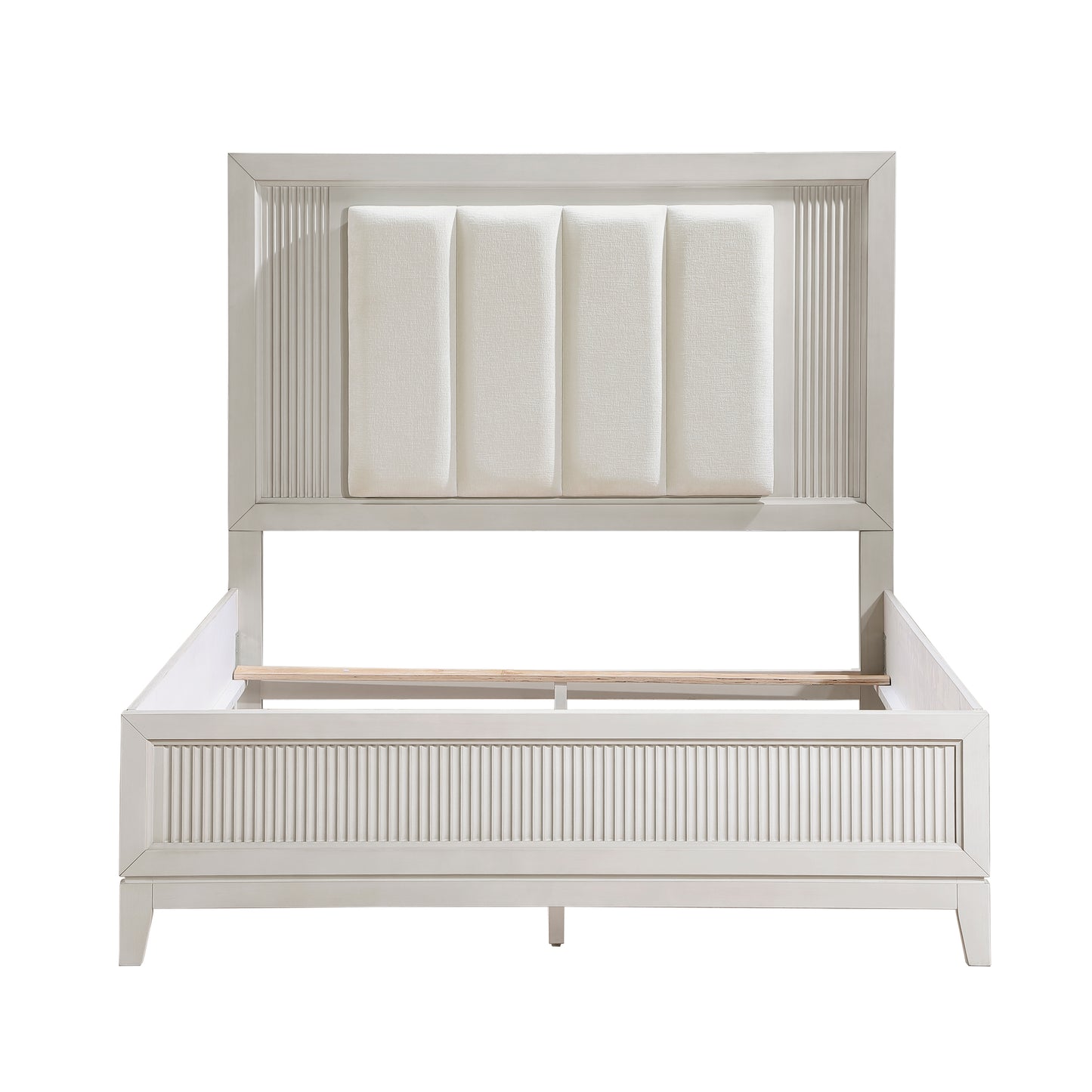 Homelegance Queen Bed Antique White Florence Ivory LED Headboard 1326-1