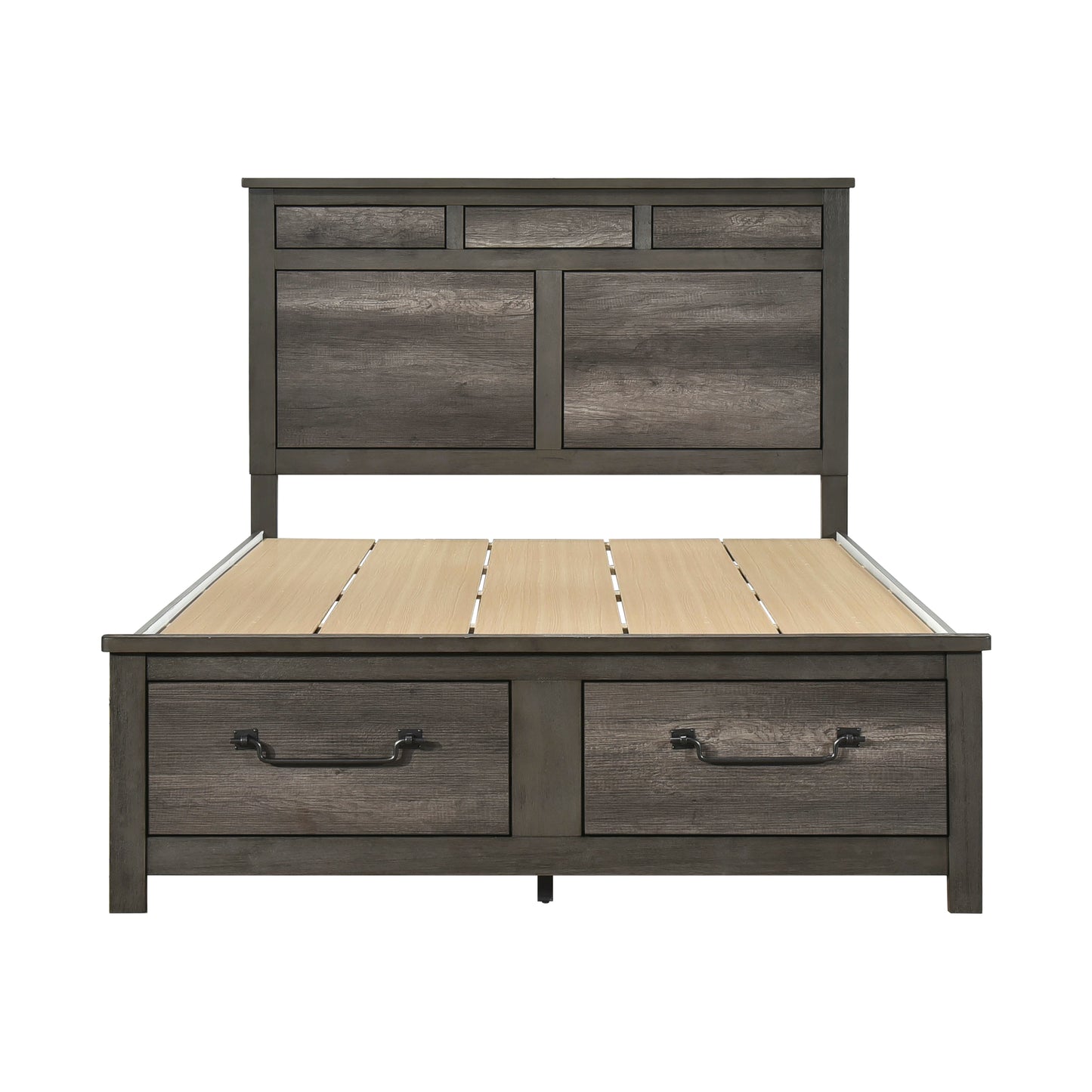 Homelegance Queen Bed in Rich Finish with Footboard Storage 1342-1