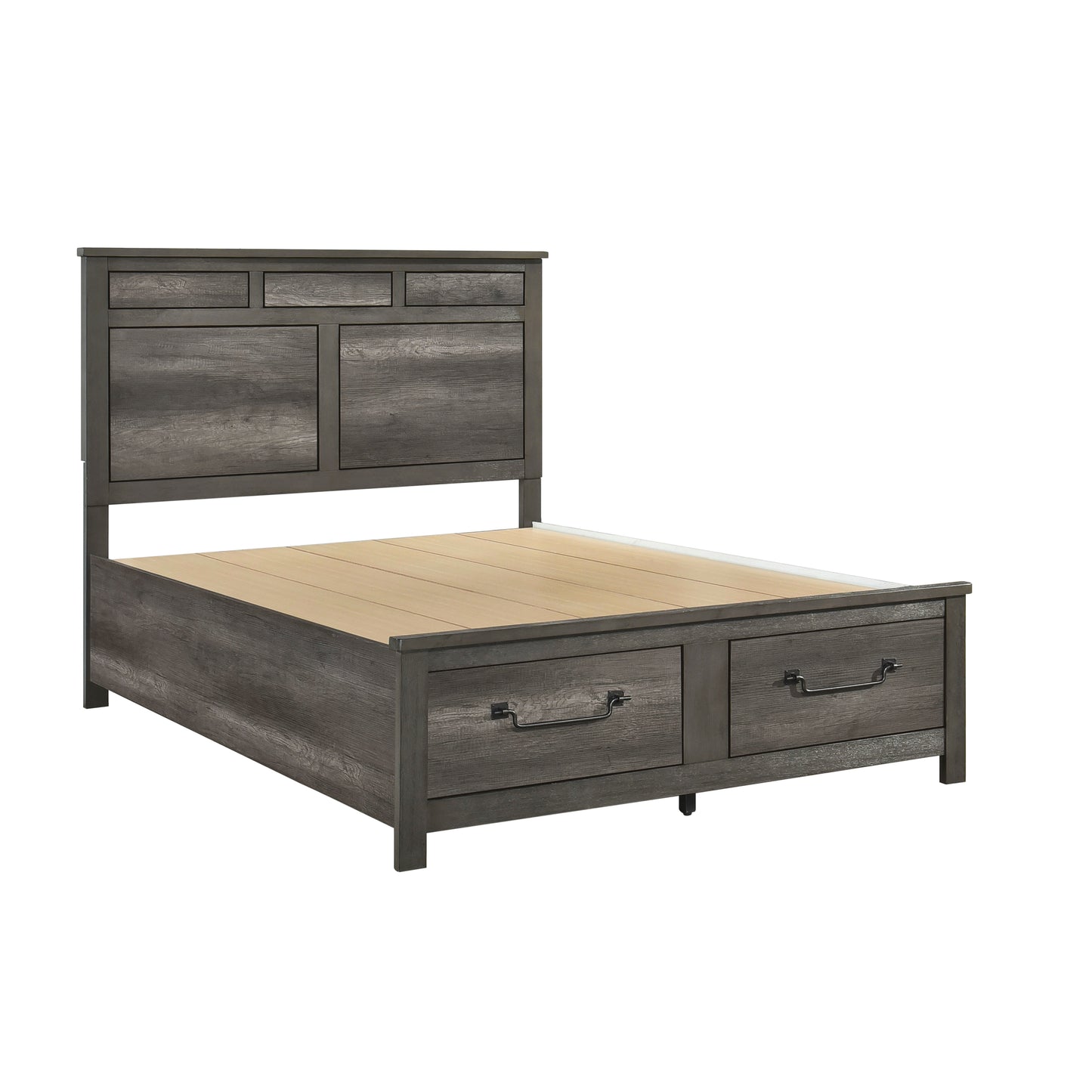 Homelegance Queen Bed in Rich Finish with Footboard Storage 1342-1