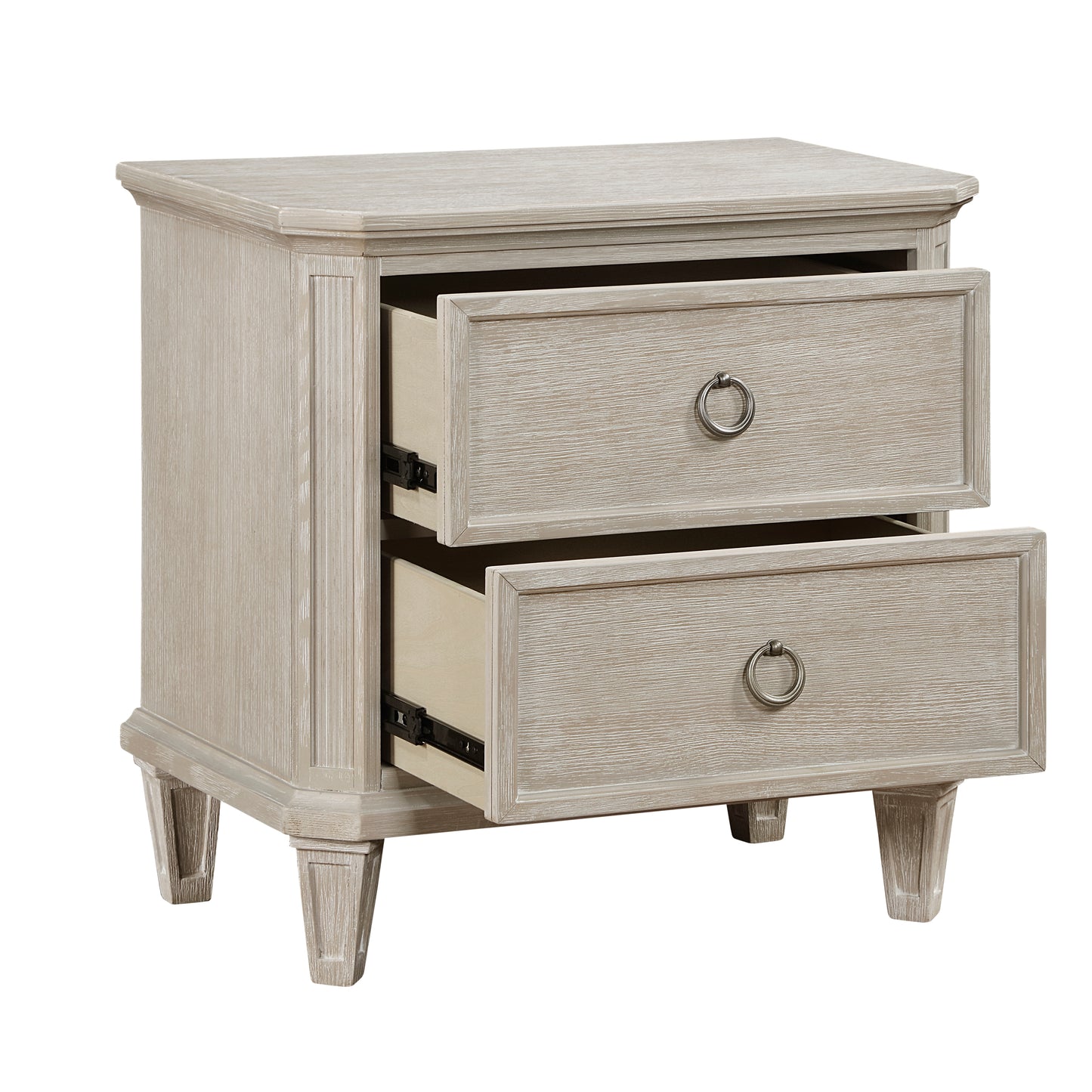 Homelegance Nightstand Leander Light Brownish Gray Finish 1344-4