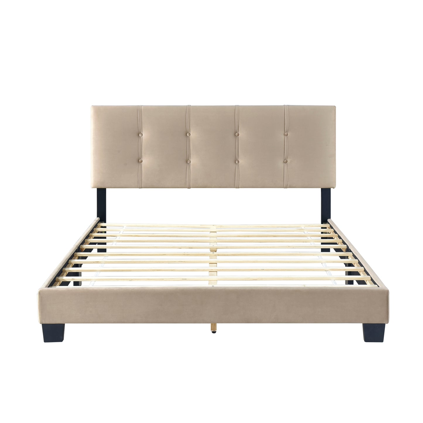 Homelegance Queen Bed Newberry Brown Velvet Upholstery Adjustable Headboard 1350BR-1