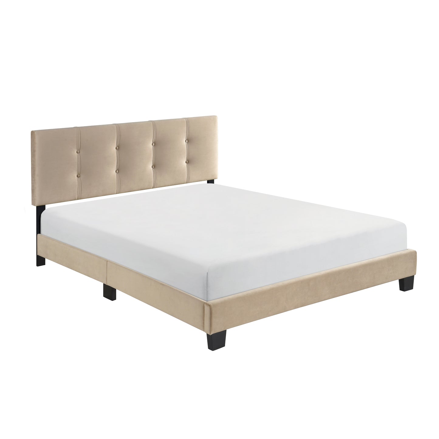 Homelegance Queen Bed Newberry Brown Velvet Upholstery Adjustable Headboard 1350BR-1