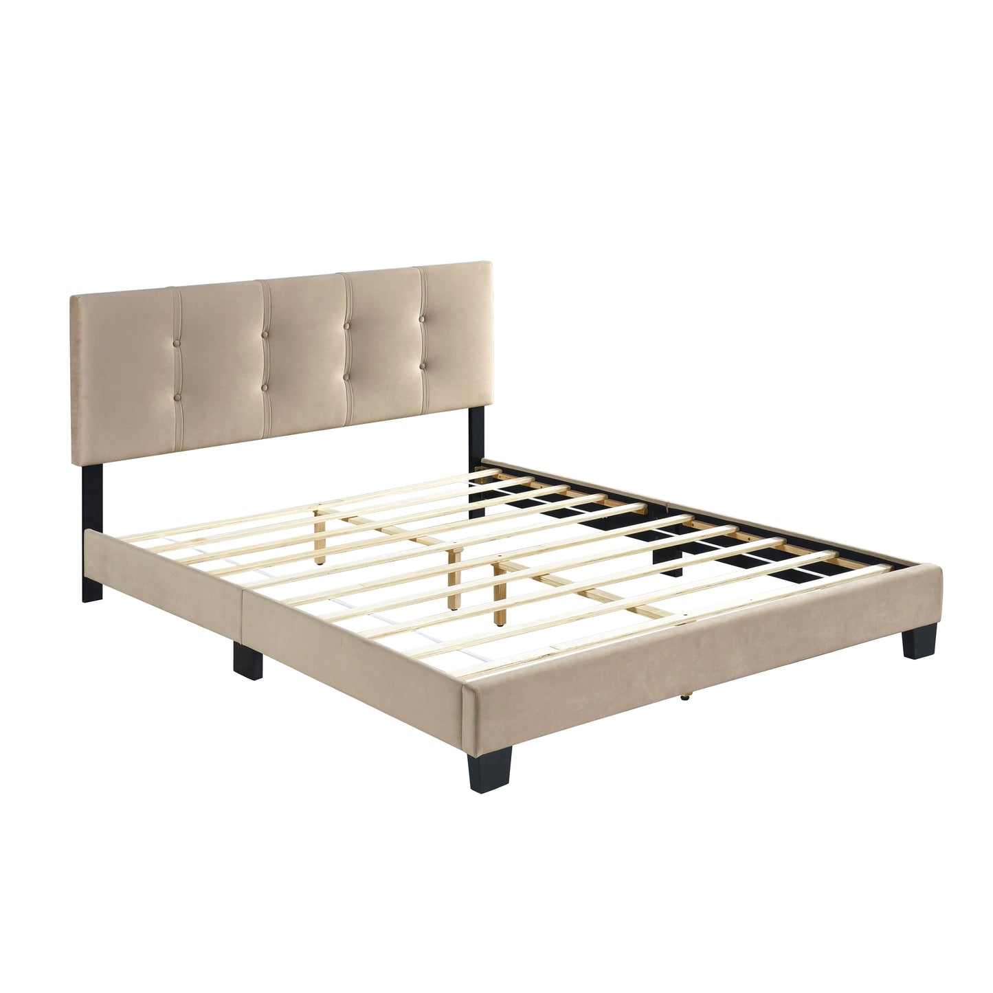 Homelegance Queen Bed Newberry Brown Velvet Upholstery Adjustable Headboard 1350BR-1