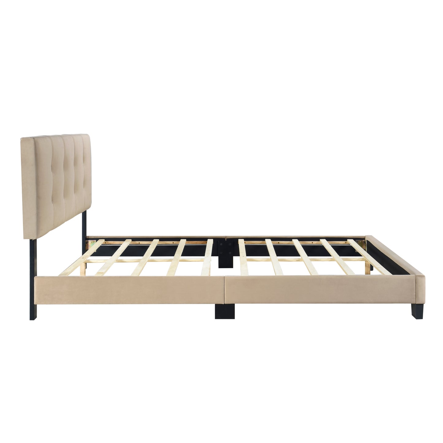 Homelegance Queen Bed Newberry Brown Velvet Upholstery Adjustable Headboard 1350BR-1