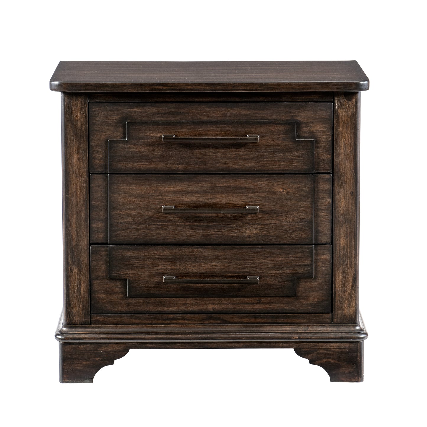 Homelegance Nightstand Boone Rustic Brown Finish with Dovetail Drawers 1406-4