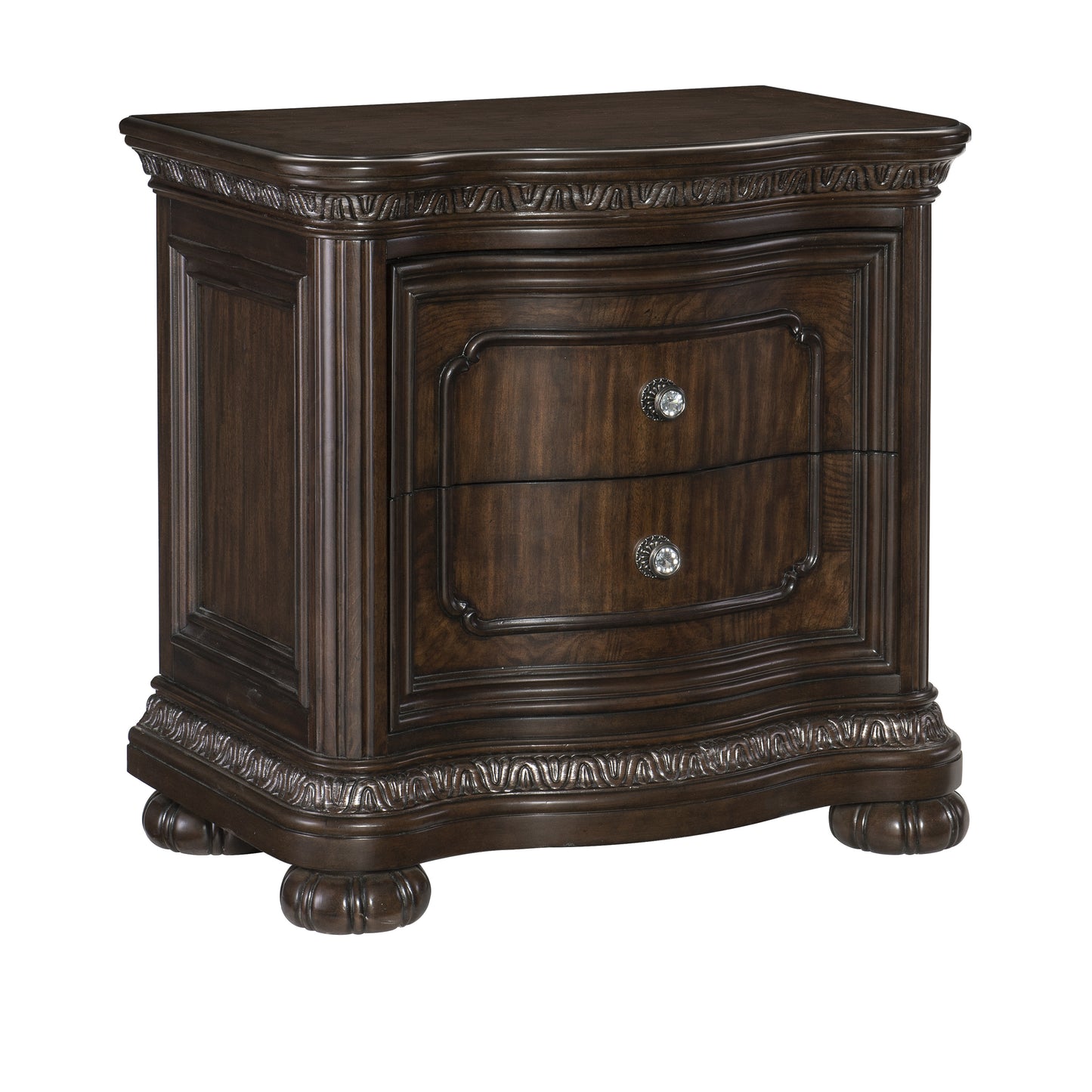 Homelegance Beddington Nightstand Dark Cherry Finish with USB and Power Port 1407-4
