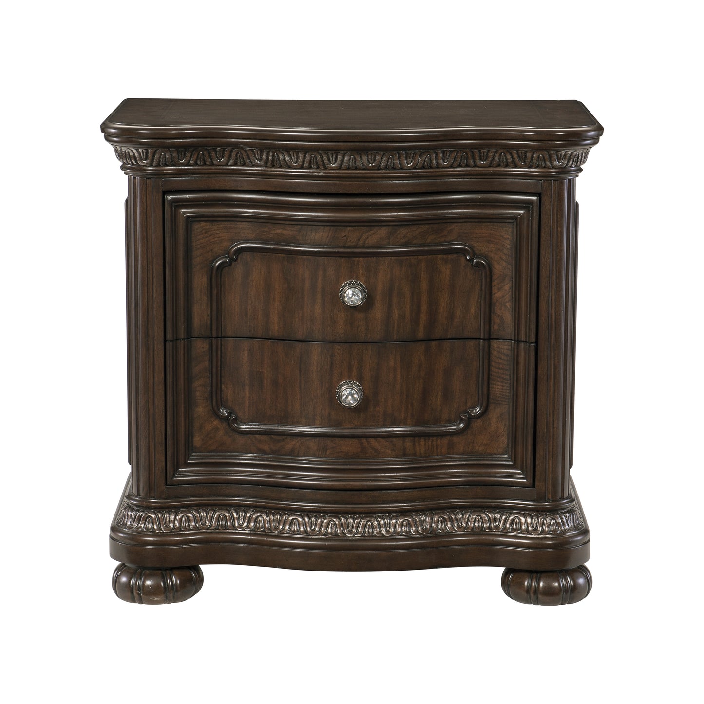Homelegance Beddington Nightstand Dark Cherry Finish with USB and Power Port 1407-4