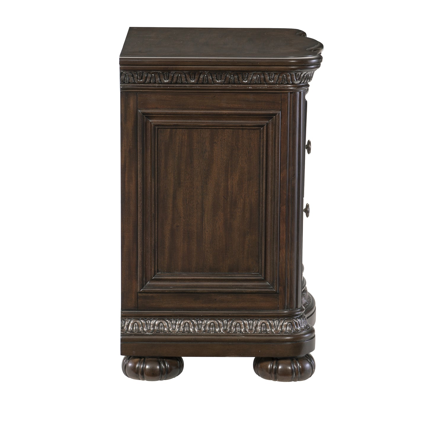 Homelegance Beddington Nightstand Dark Cherry Finish with USB and Power Port 1407-4