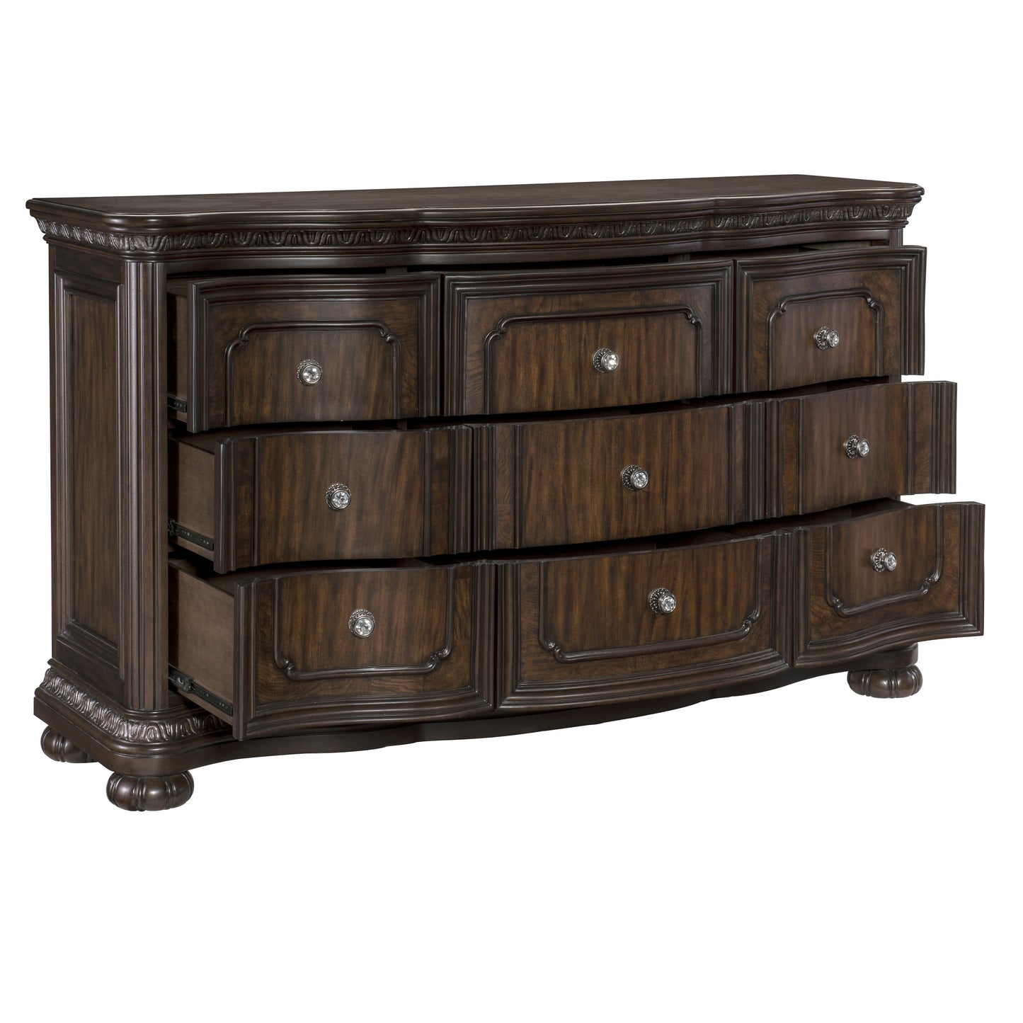 Homelegance Dresser Beddington Dark Cherry Finish with Antique Pewter Knobs 1407-5