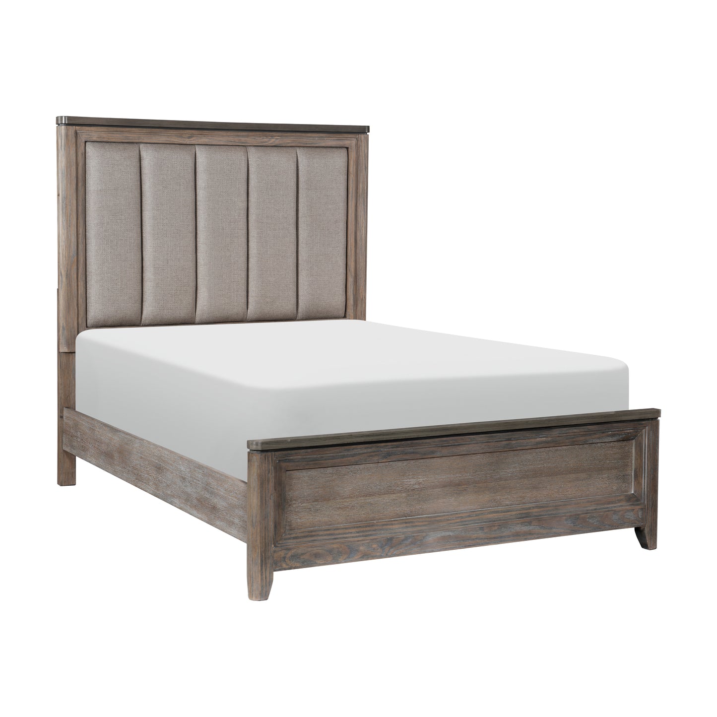Homelegance Queen Bed Newell Gray Oak Finish with Textured Headboard 1412-1