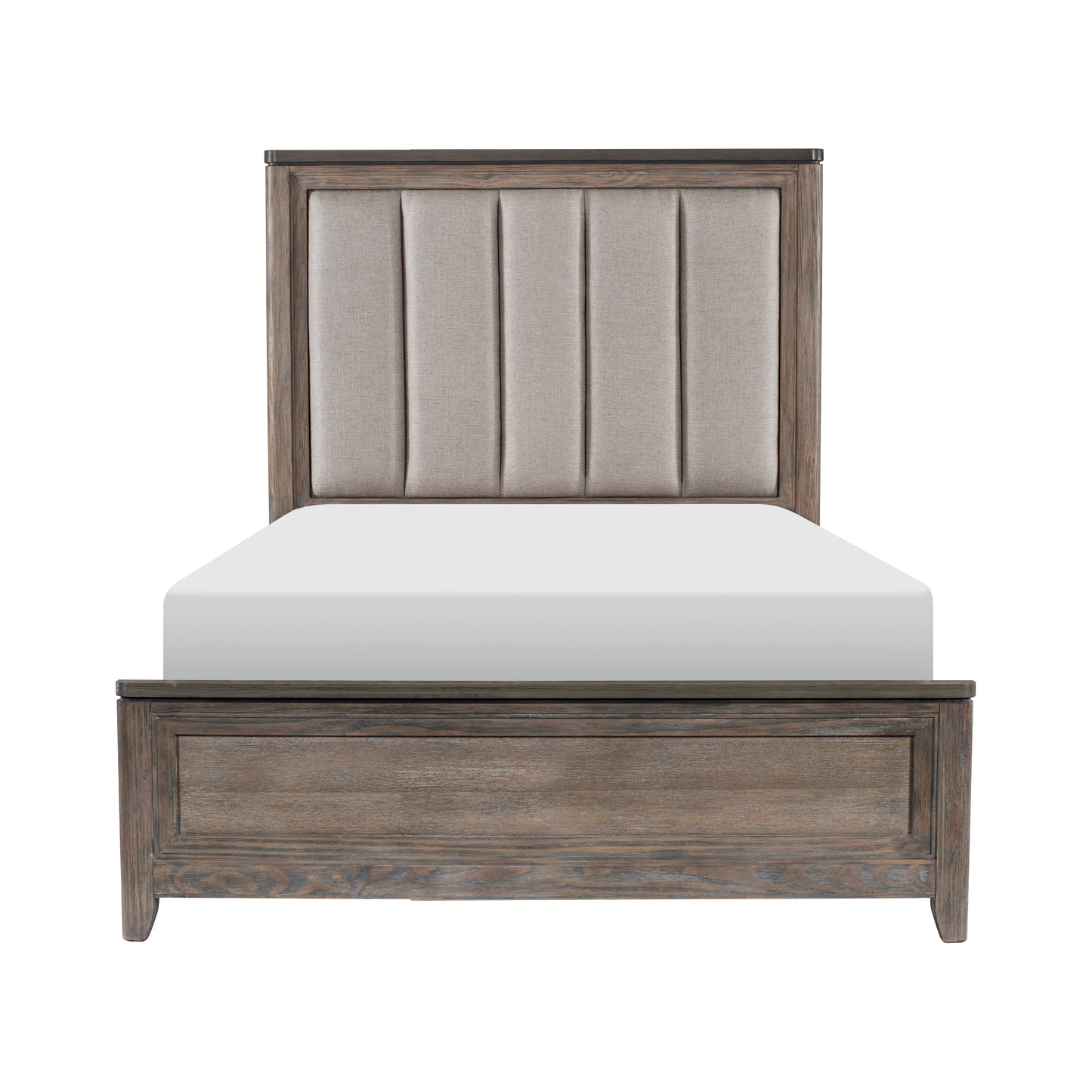 Homelegance Queen Bed Newell Gray Oak Finish with Textured Headboard 1412-1