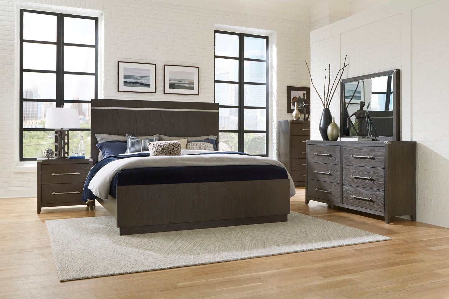Homelegance Dresser Bellamy Dark Brown Finish with Silver Hardware 1413-5