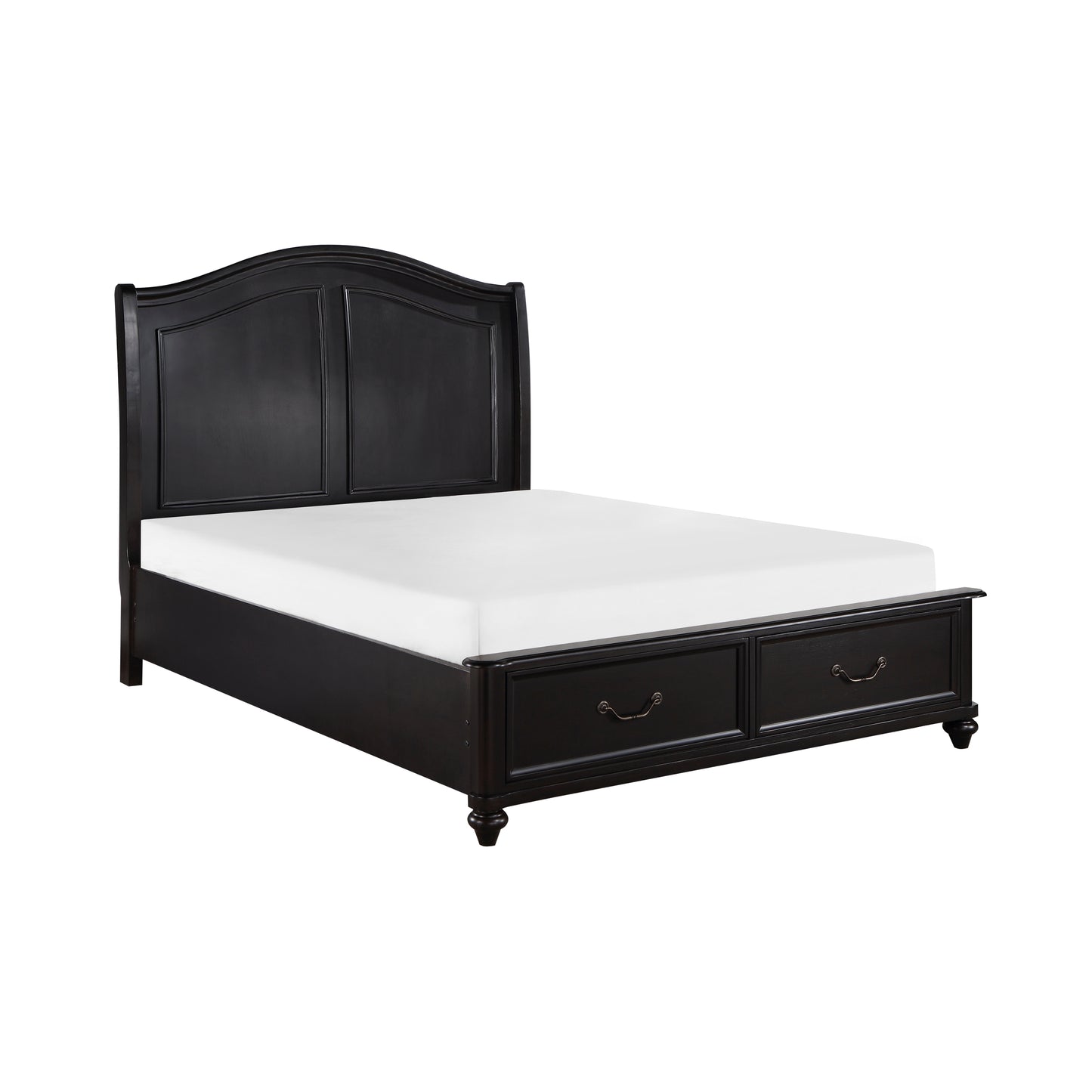 Homelegance Queen Bed Herman Charcoal Brown Finish with Storage Drawers 1420-1