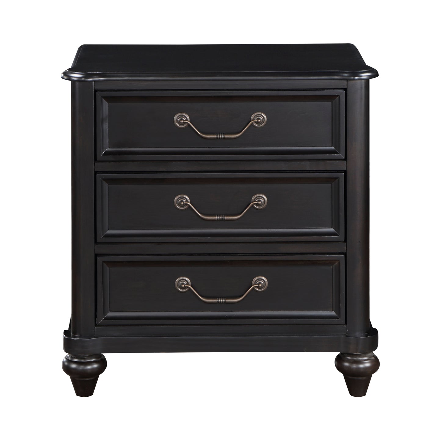 Homelegance Nightstand Herman Charcoal Brown Finish with Dovetail Drawers 1420-4