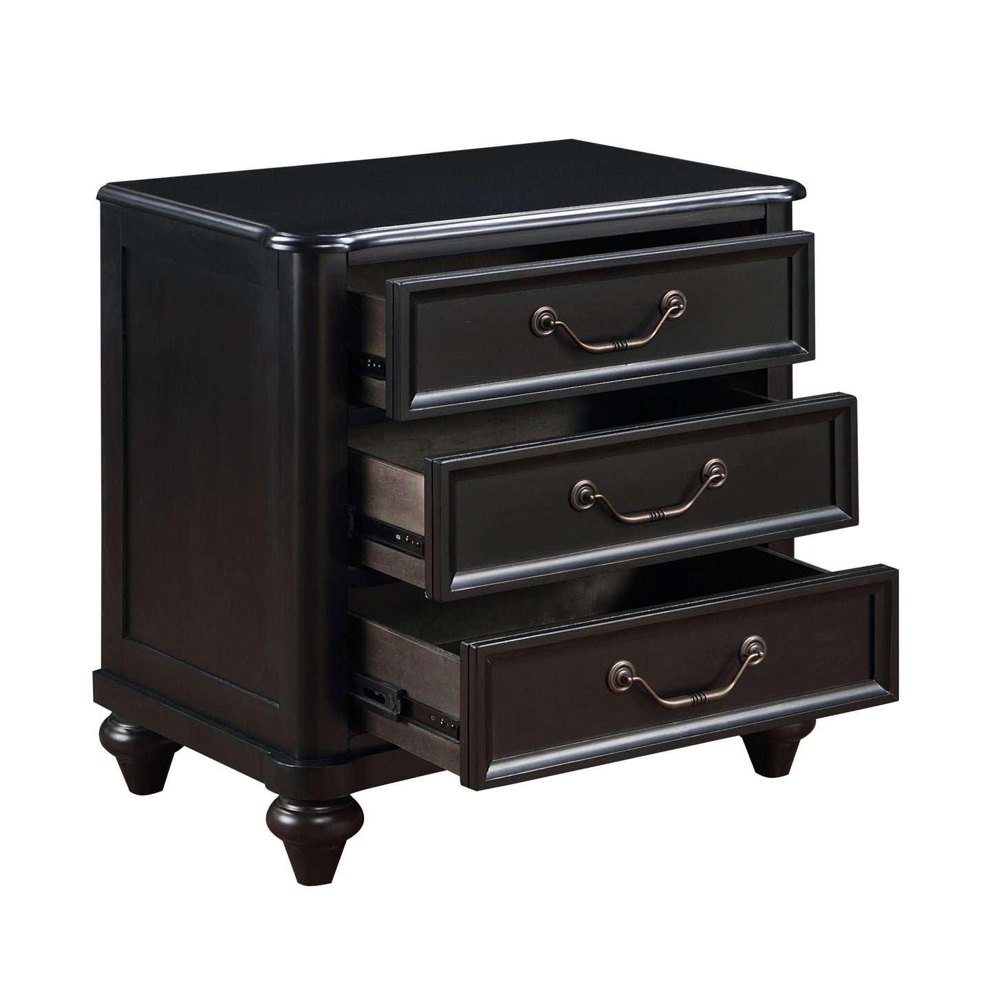 Homelegance Nightstand Herman Charcoal Brown Finish with Dovetail Drawers 1420-4