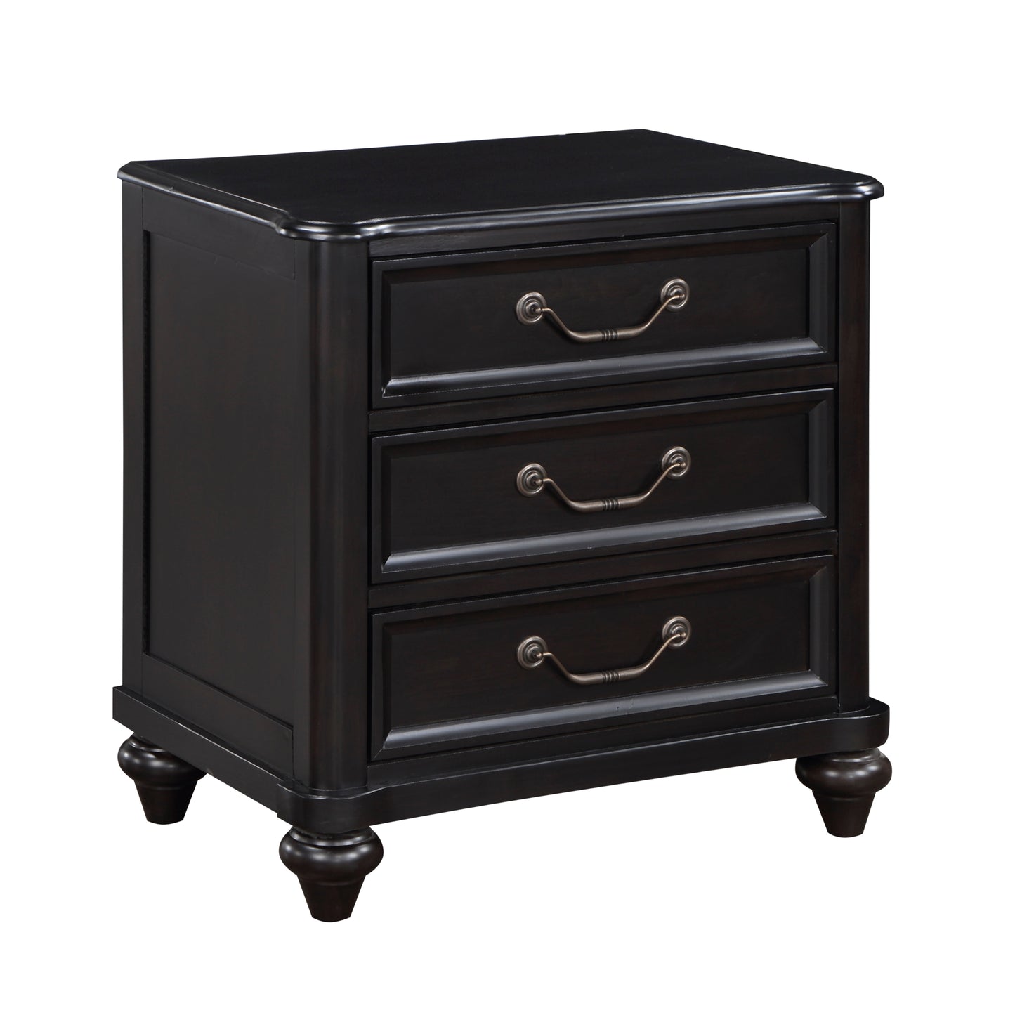 Homelegance Nightstand Herman Charcoal Brown Finish with Dovetail Drawers 1420-4