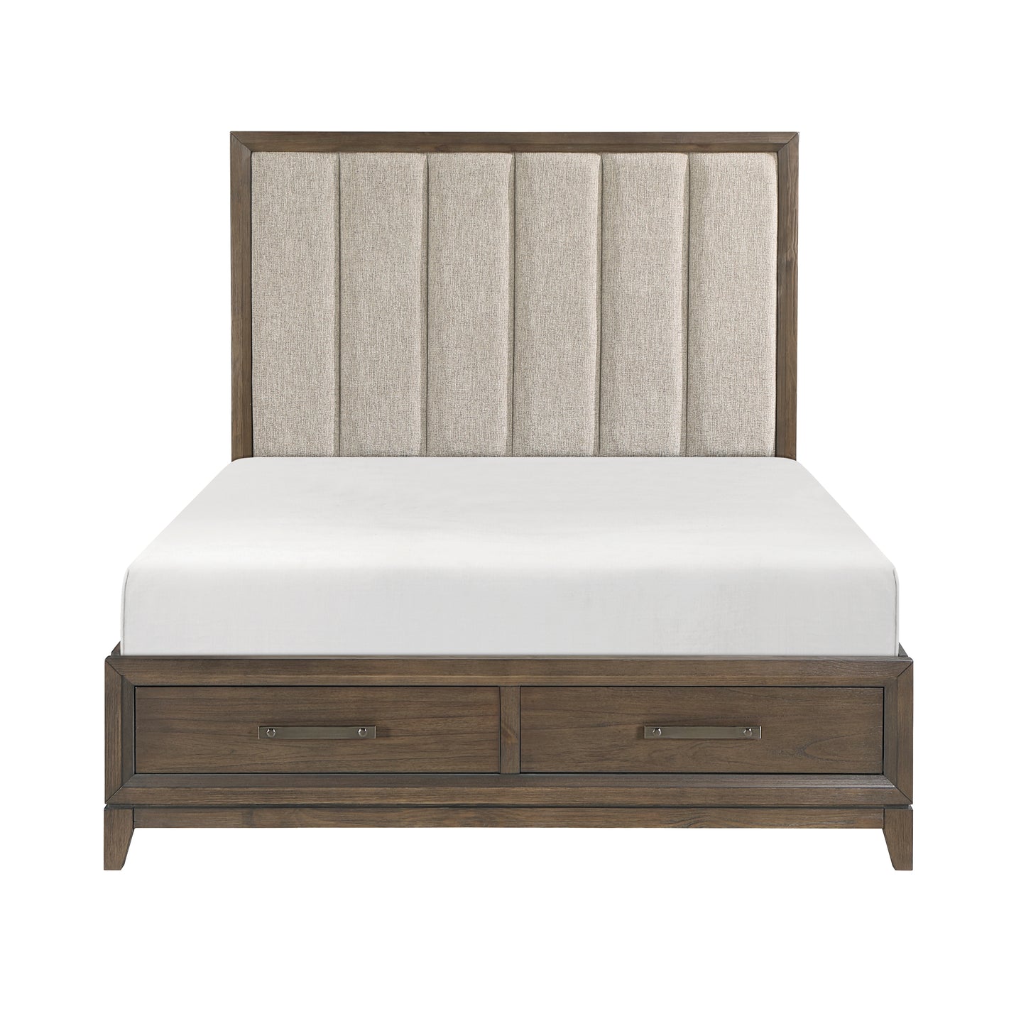 Homelegance Queen Bed in Cambridge Dark Walnut with Storage Drawers 1422N-1