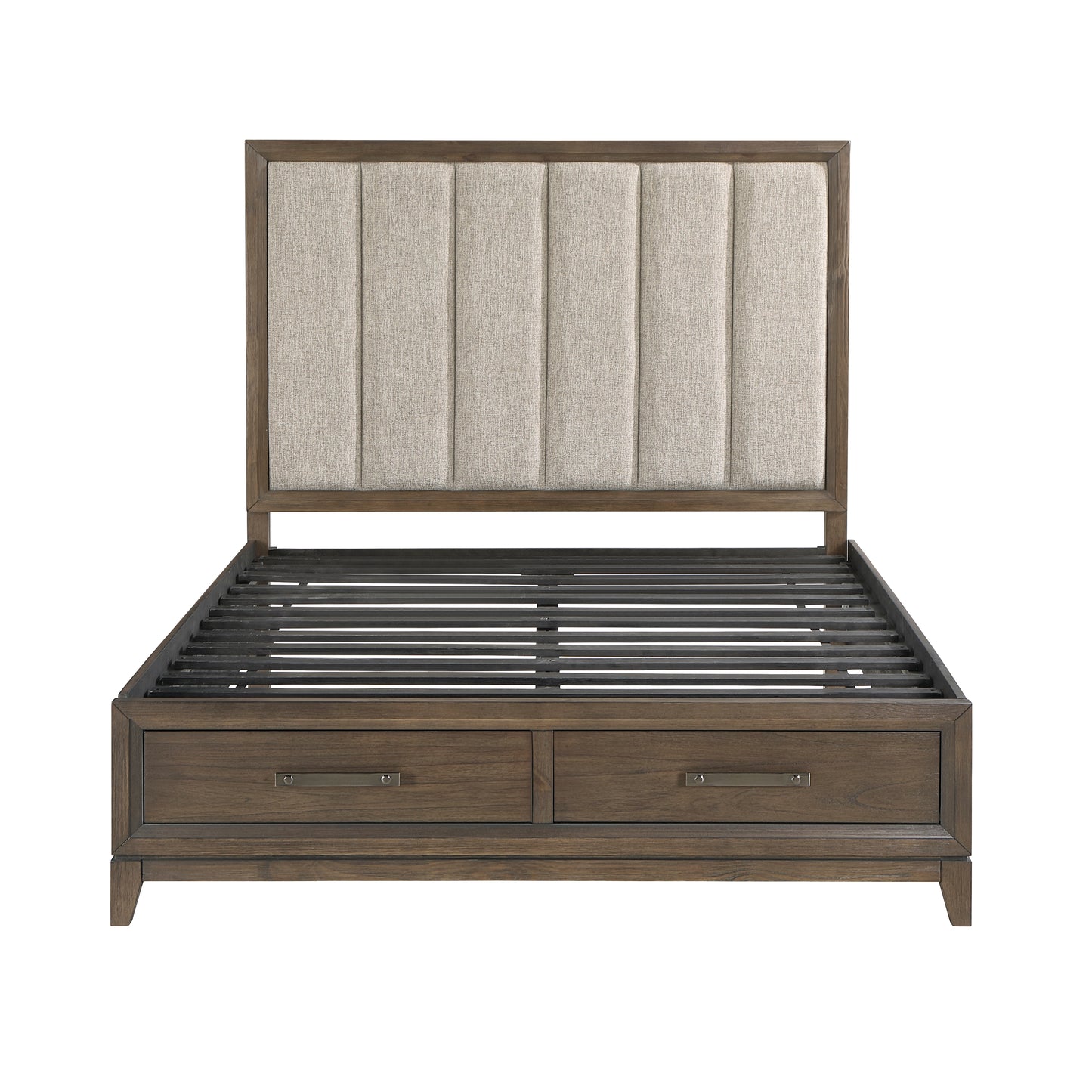 Homelegance Queen Bed in Cambridge Dark Walnut with Storage Drawers 1422N-1