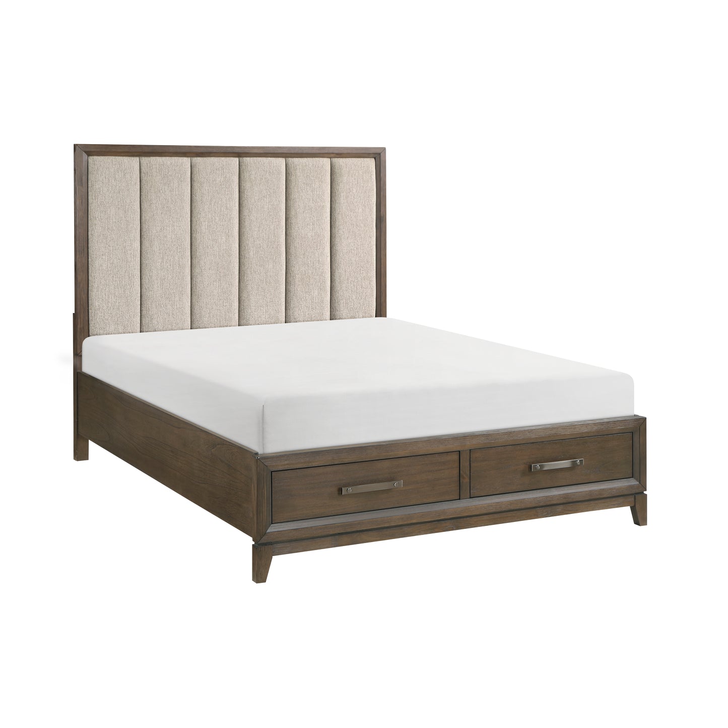 Homelegance Queen Bed in Cambridge Dark Walnut with Storage Drawers 1422N-1
