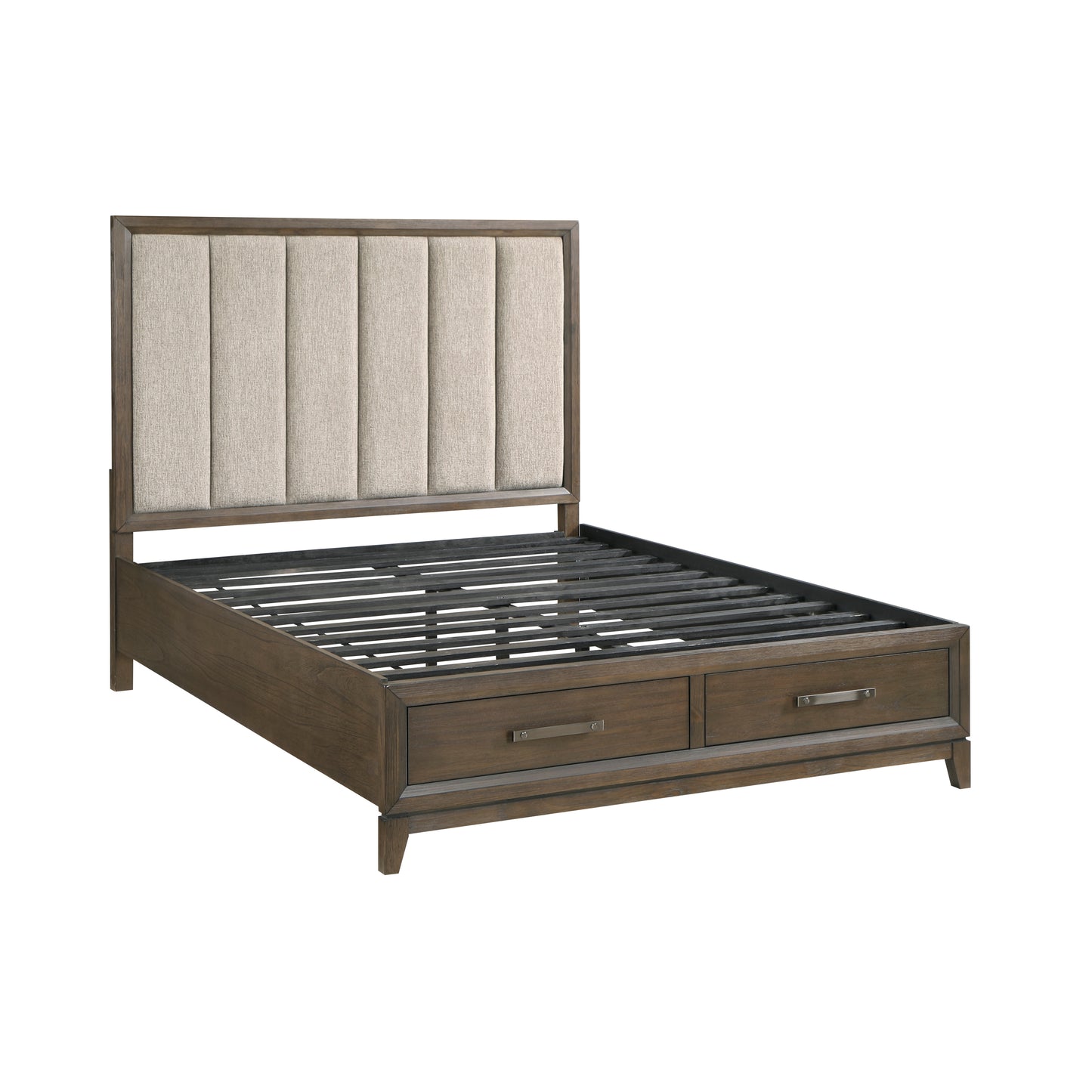Homelegance Queen Bed in Cambridge Dark Walnut with Storage Drawers 1422N-1