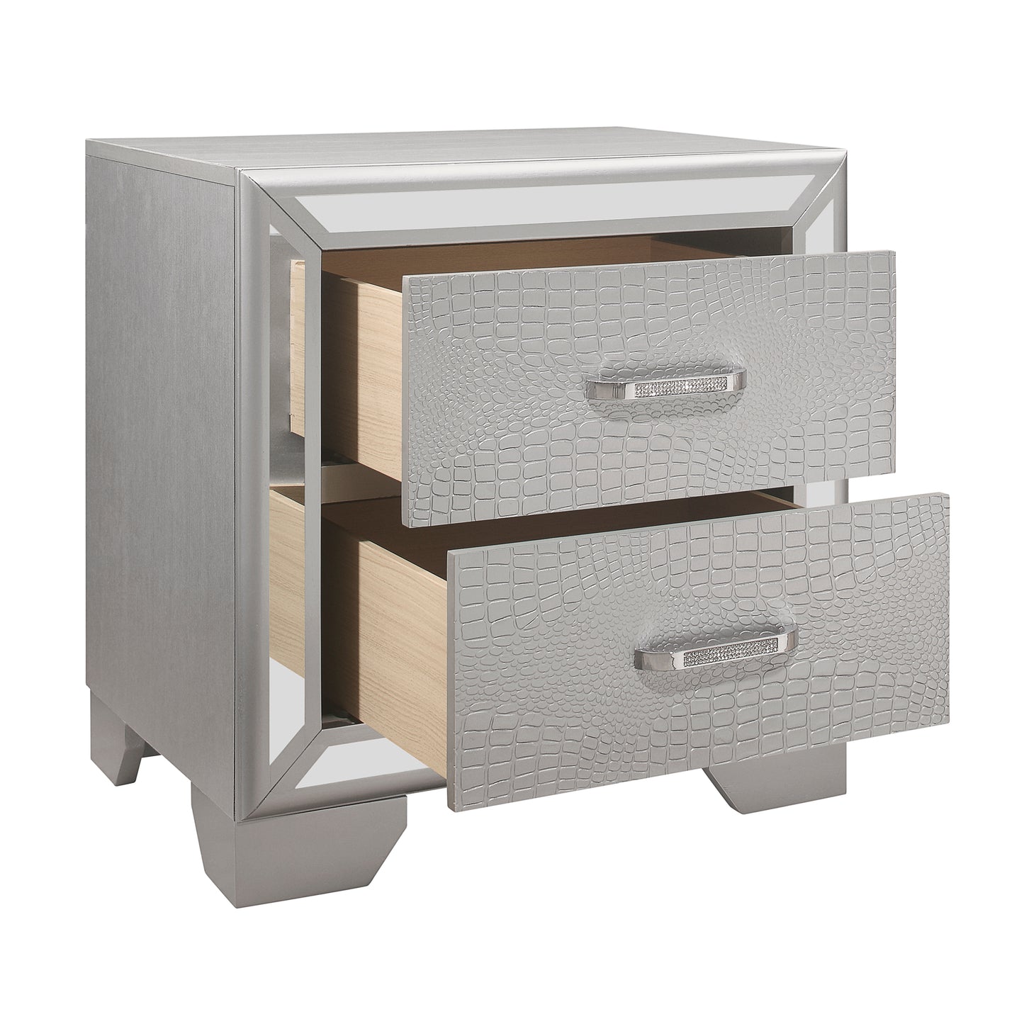 Homelegance Aveline Nightstand Silver Finish 1428SV-4