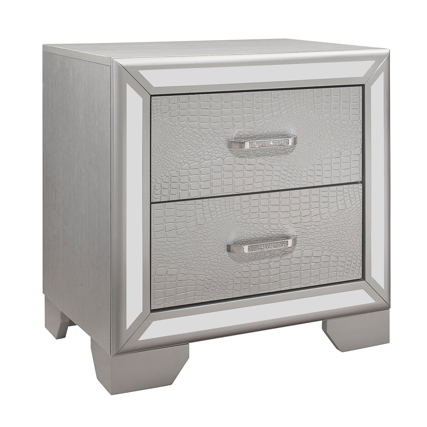 Homelegance Aveline Nightstand Silver Finish 1428SV-4