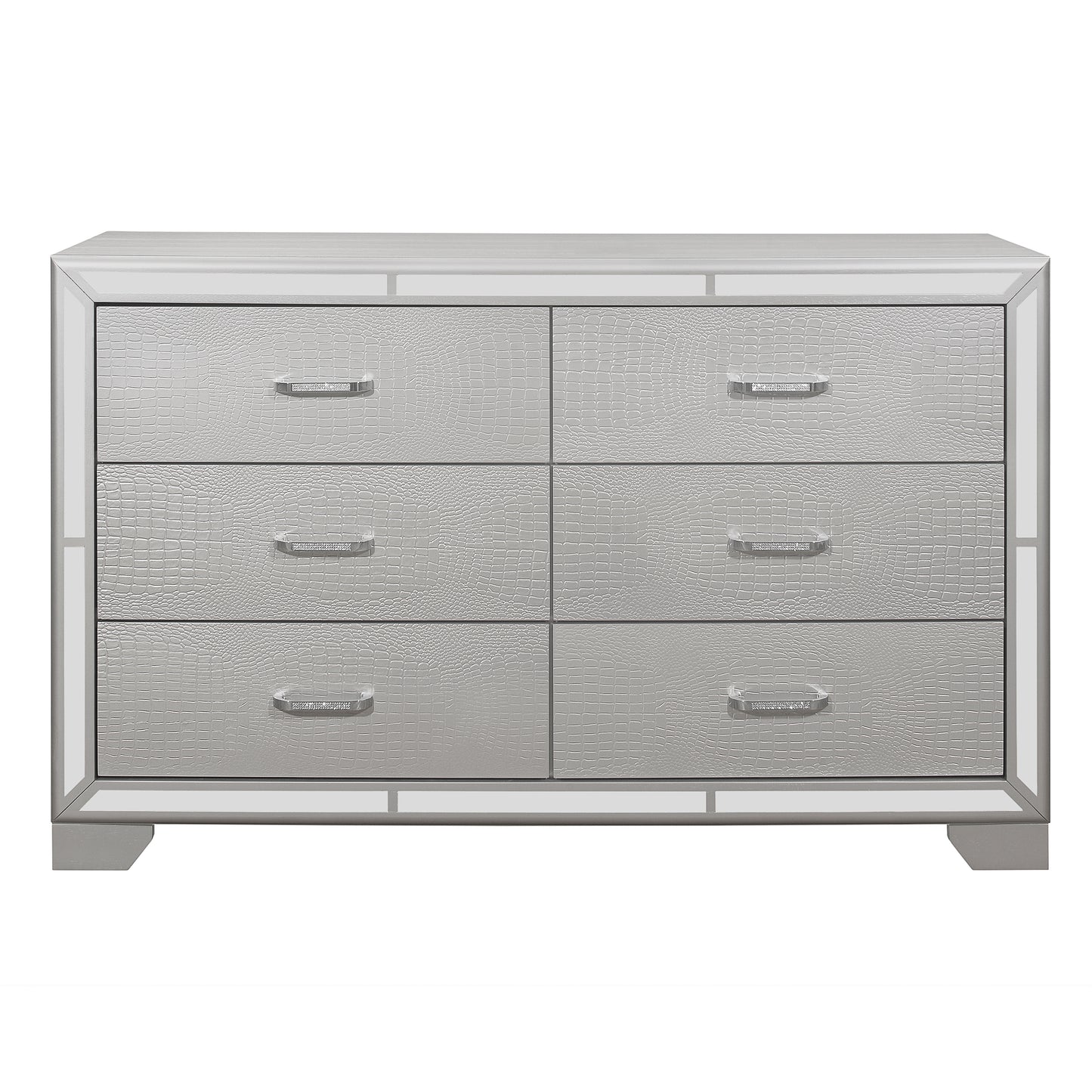 Homelegance Aveline Dresser Silver Finish with Alligator Embossed Veneer 1428SV-5