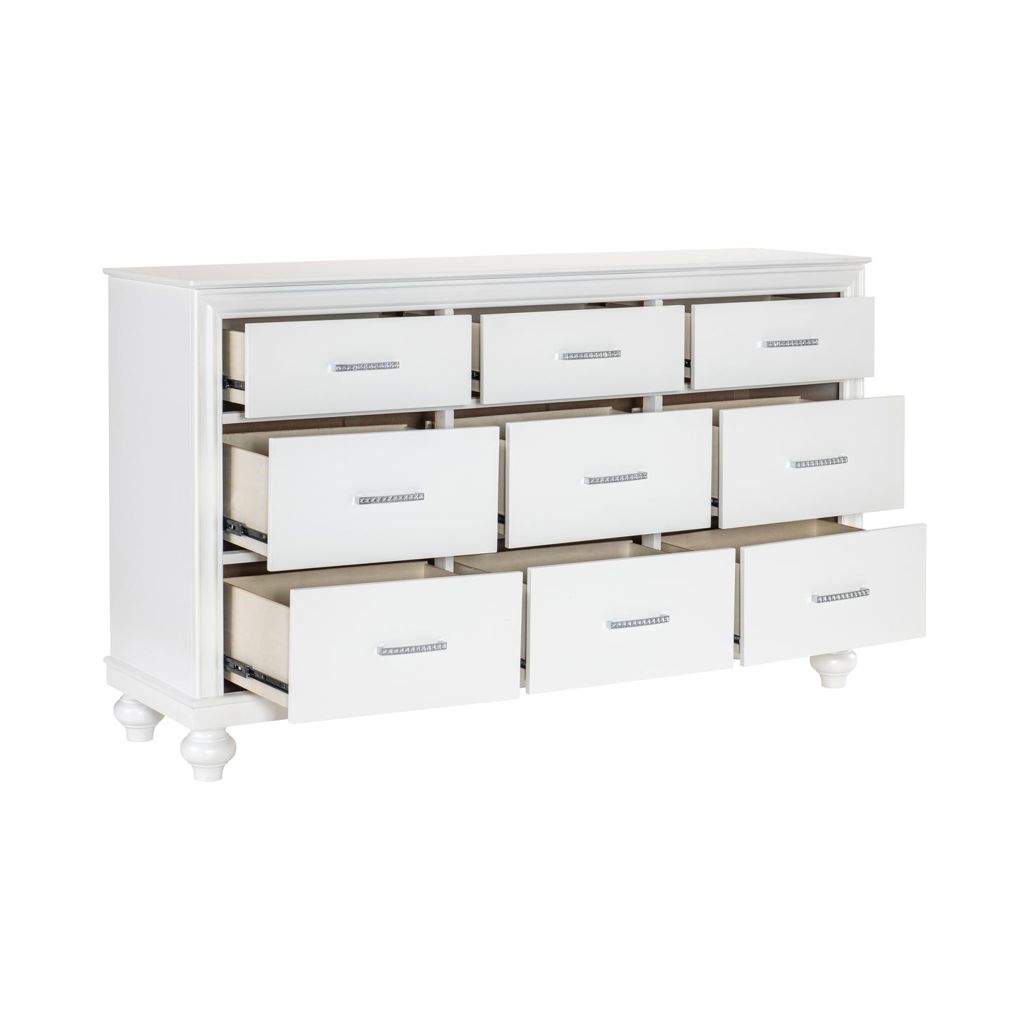 Homelegance Aria Dresser White Finish Elegant Storage Solution 1436W-5