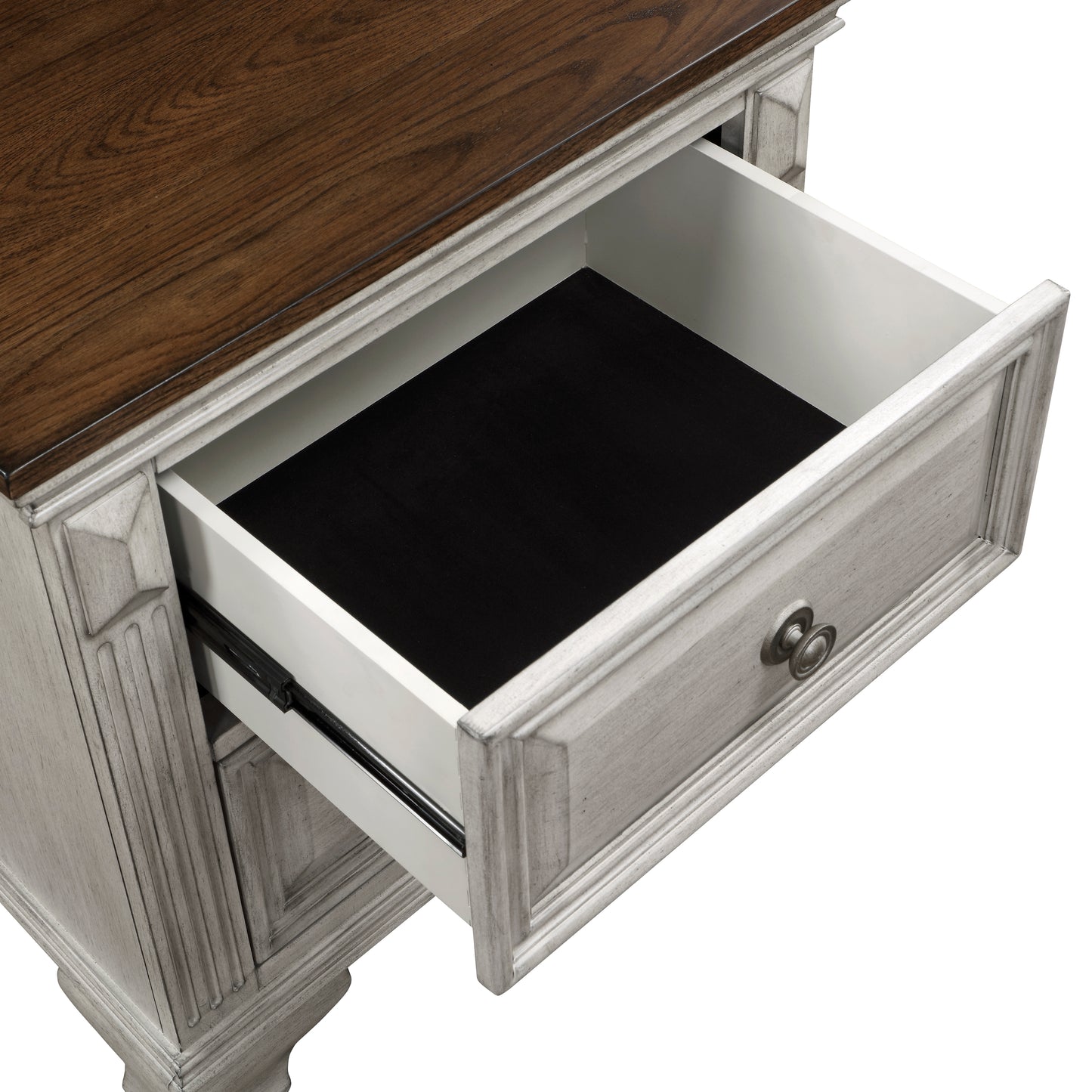 Homelegance Nightstand Marquette Gray Brown Finish 1449-4