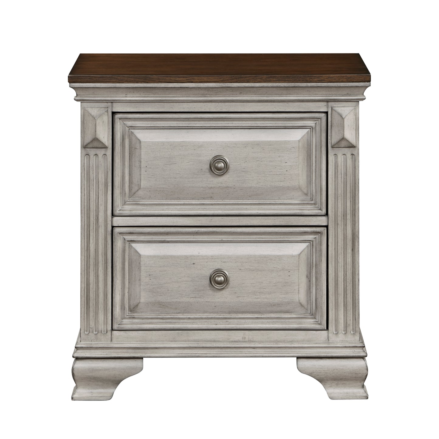 Homelegance Nightstand Marquette Gray Brown Finish 1449-4