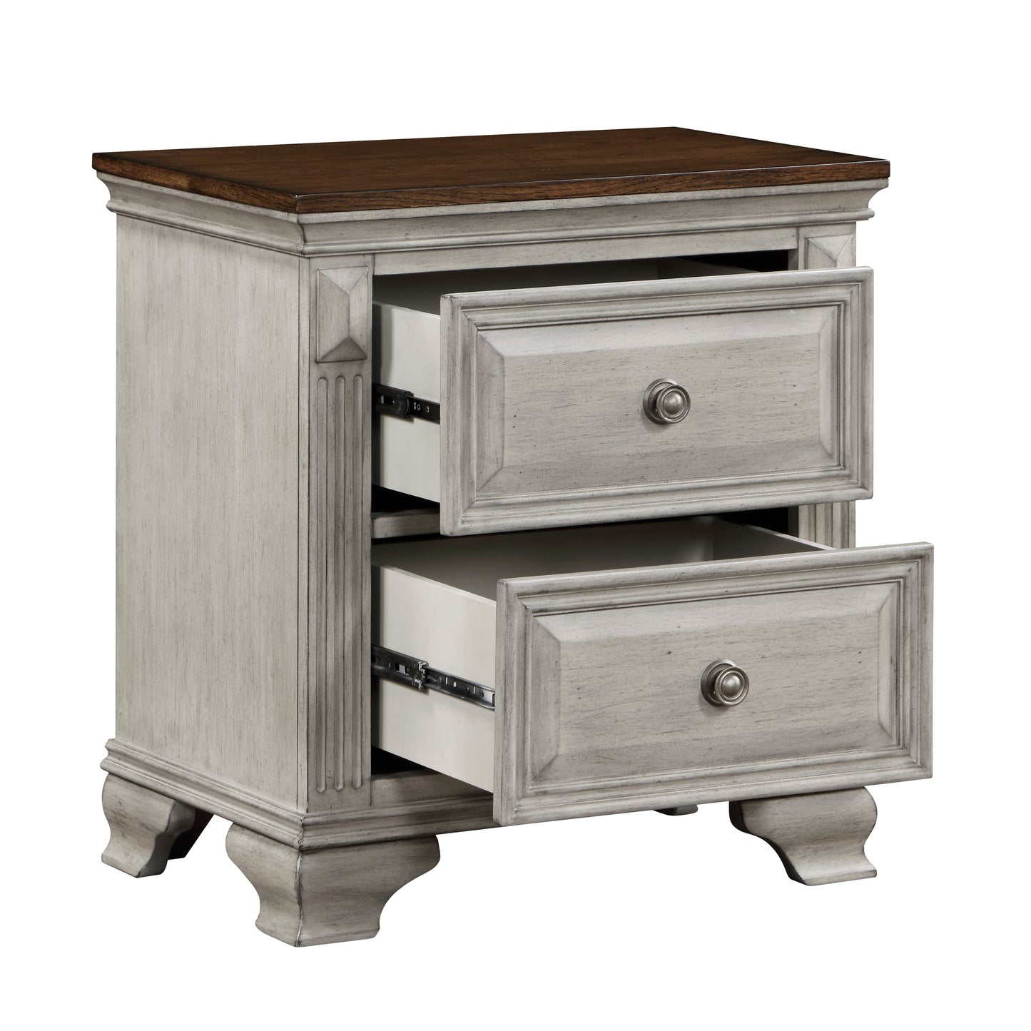 Homelegance Nightstand Marquette Gray Brown Finish 1449-4