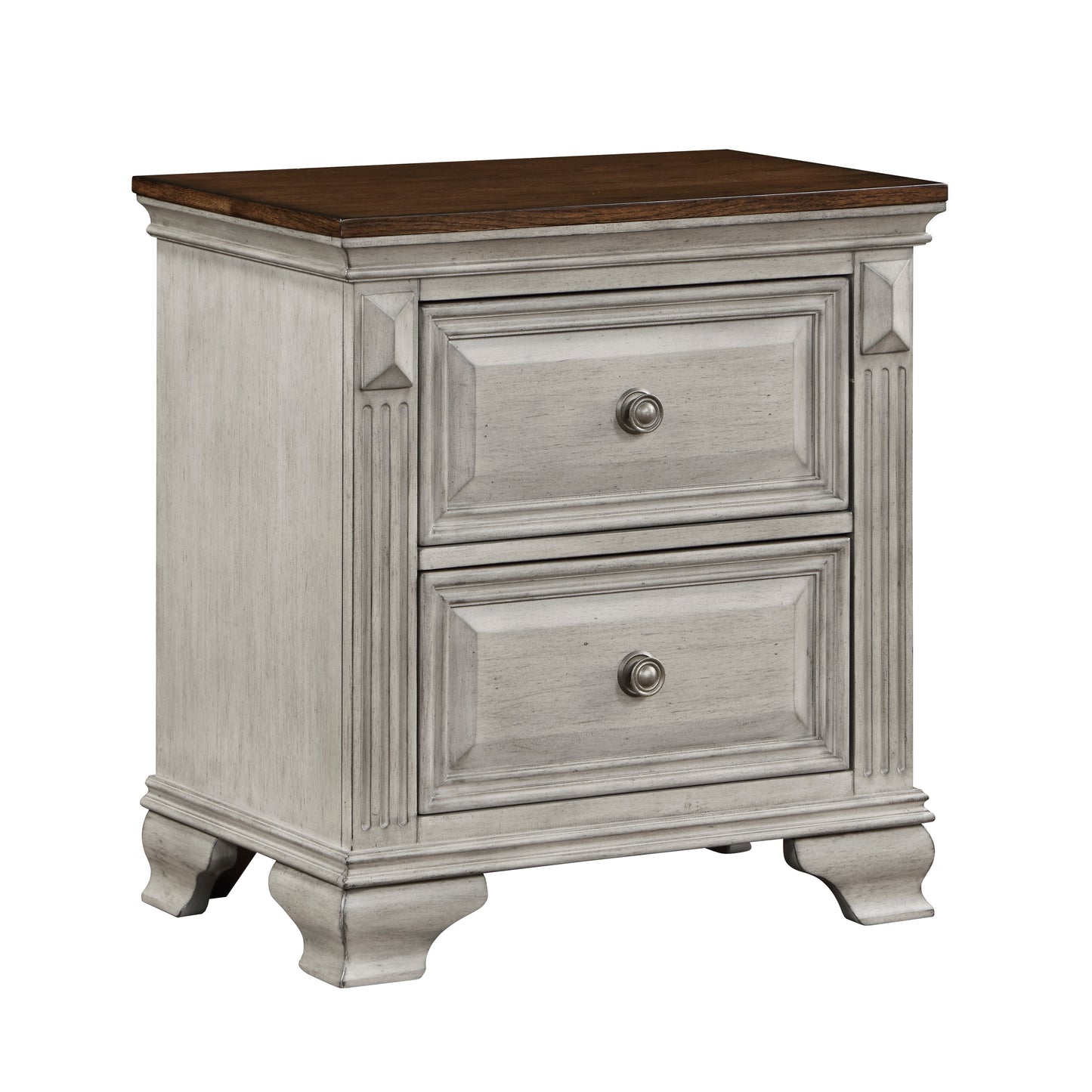 Homelegance Nightstand Marquette Gray Brown Finish 1449-4