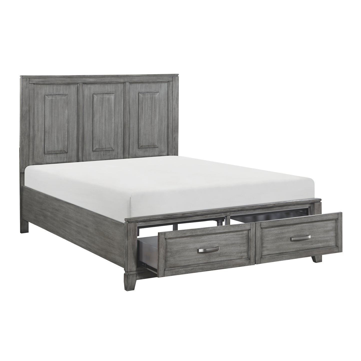 Homelegance Queen Bed Garretson Gray Finish with Storage Footboard 1450-1
