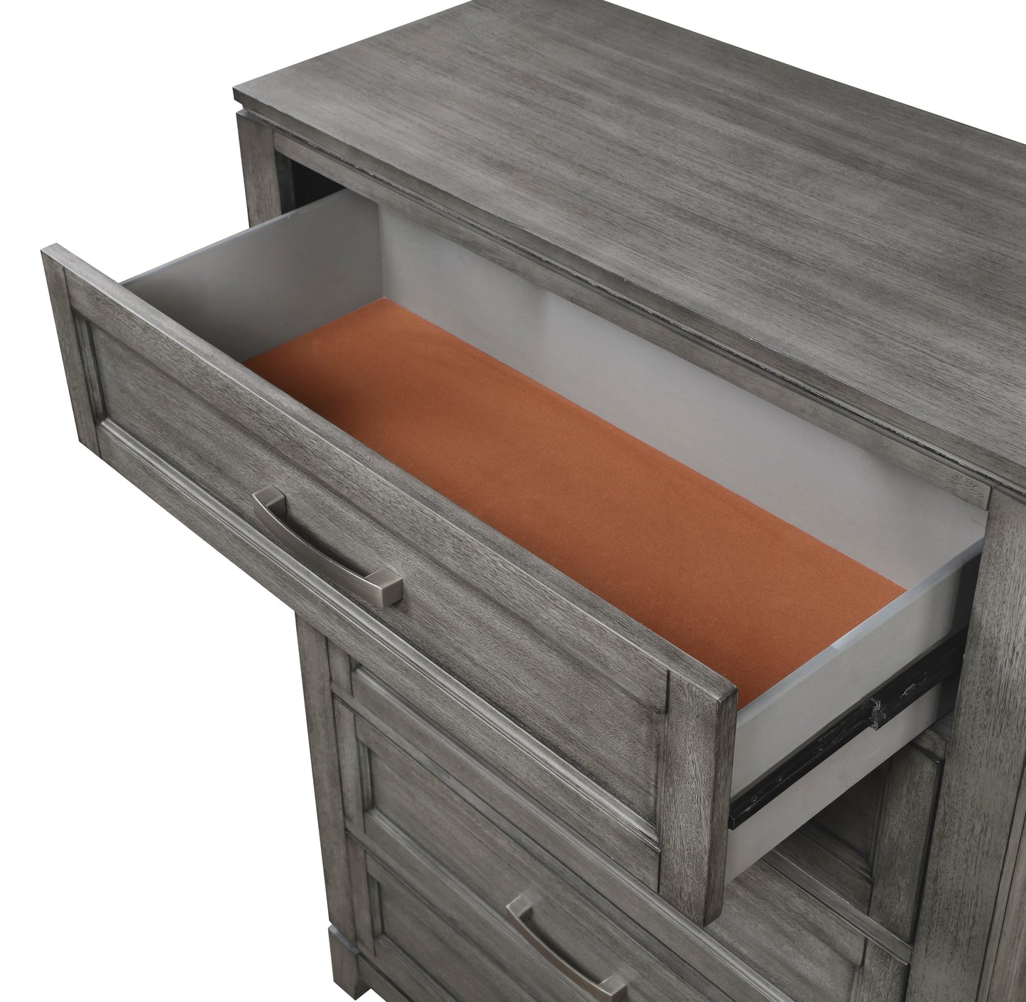 Homelegance Dresser in Garretson Gray Finish with Sleek Metal Hardware 1450-5
