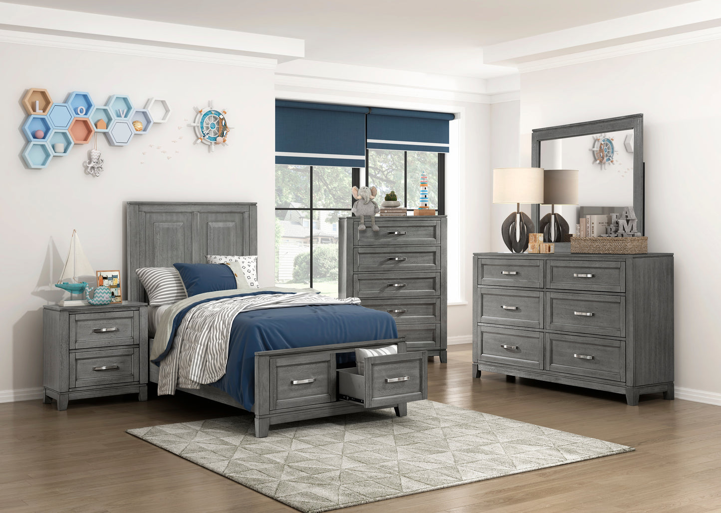 Homelegance Chest Gray Garretson Elegant Bedroom Storage with Modern Touch 1450-9