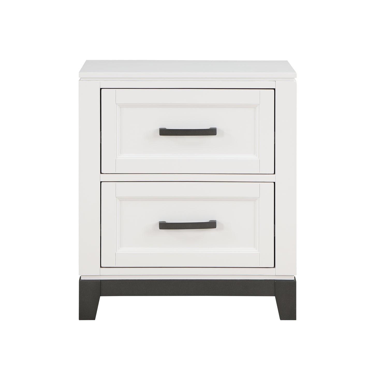 Homelegance Nightstand Garretson White Metallic Gray Finish 1450WH-4