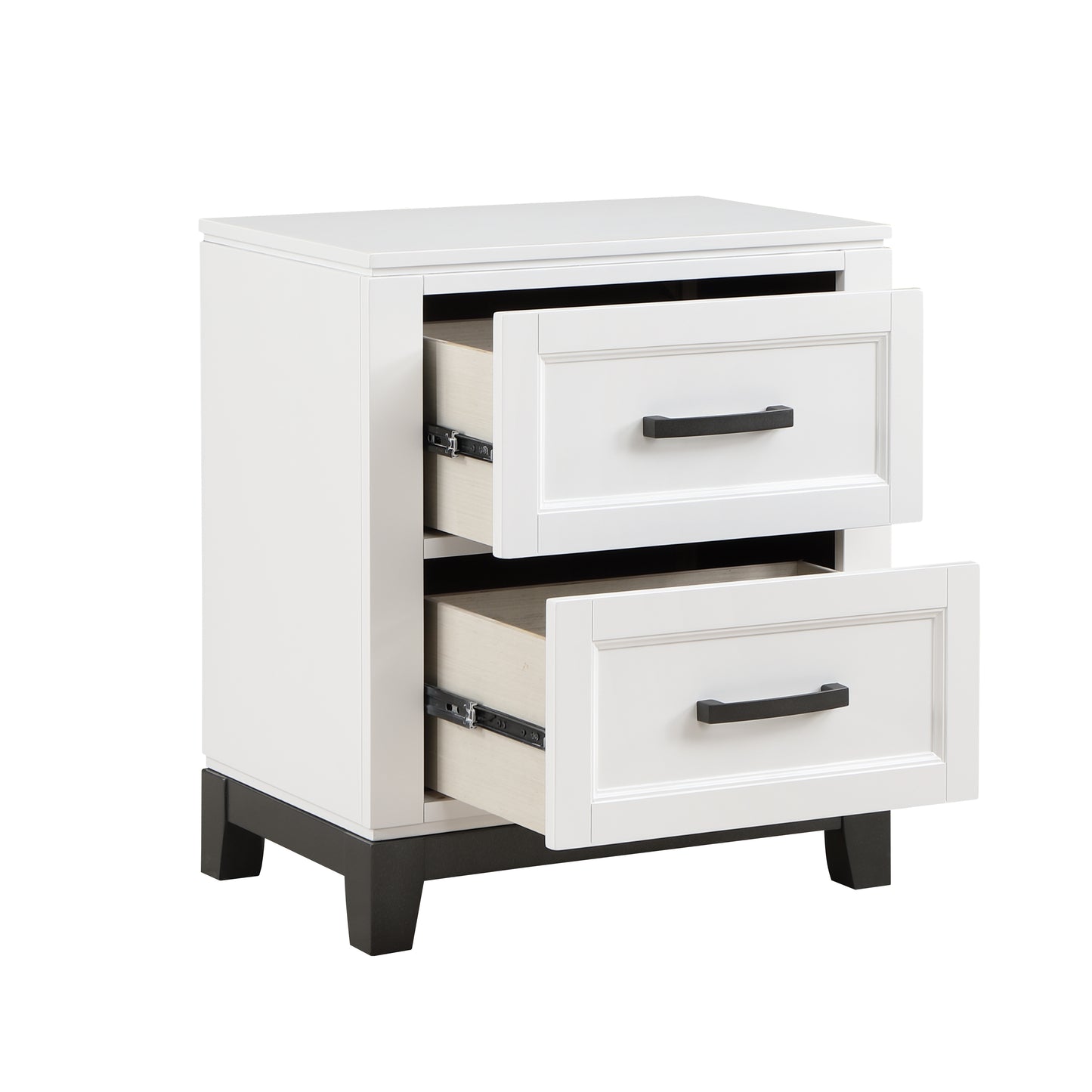 Homelegance Nightstand Garretson White Metallic Gray Finish 1450WH-4