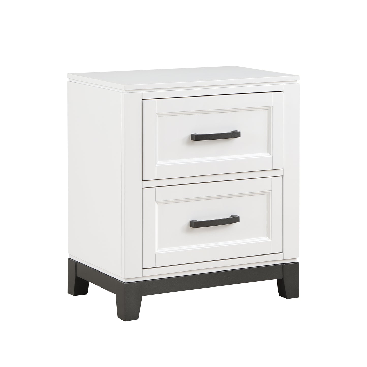 Homelegance Nightstand Garretson White Metallic Gray Finish 1450WH-4