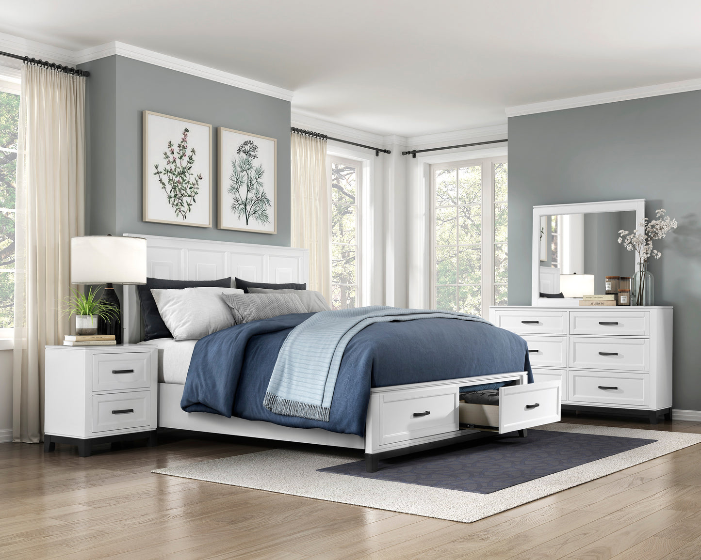 Homelegance Dresser Garretson White Finish Elegant Bedroom Dresser 1450WH-5