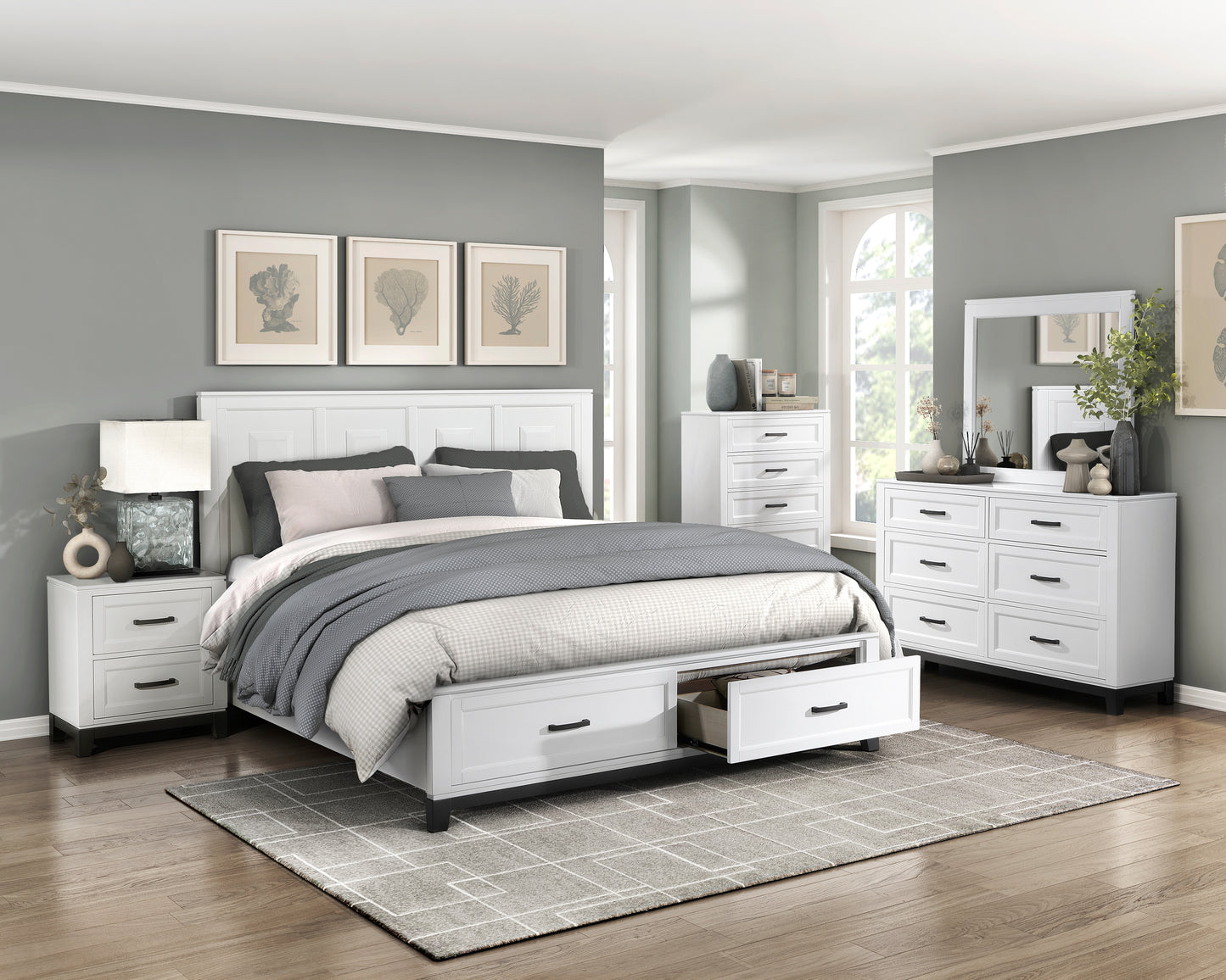 Homelegance Dresser Garretson White Finish Elegant Bedroom Dresser 1450WH-5