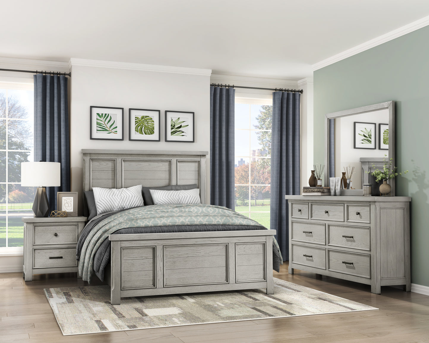 Homelegance Dresser Mirror Providence Light Gray Finish 1458-6