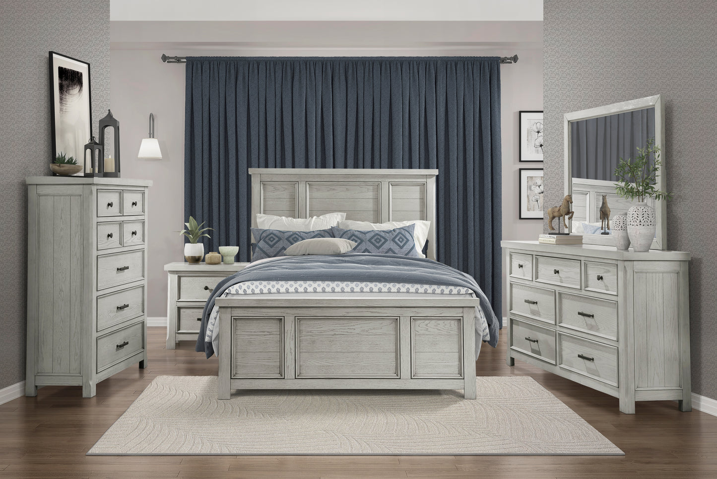 Homelegance Dresser Mirror Providence Light Gray Finish 1458-6