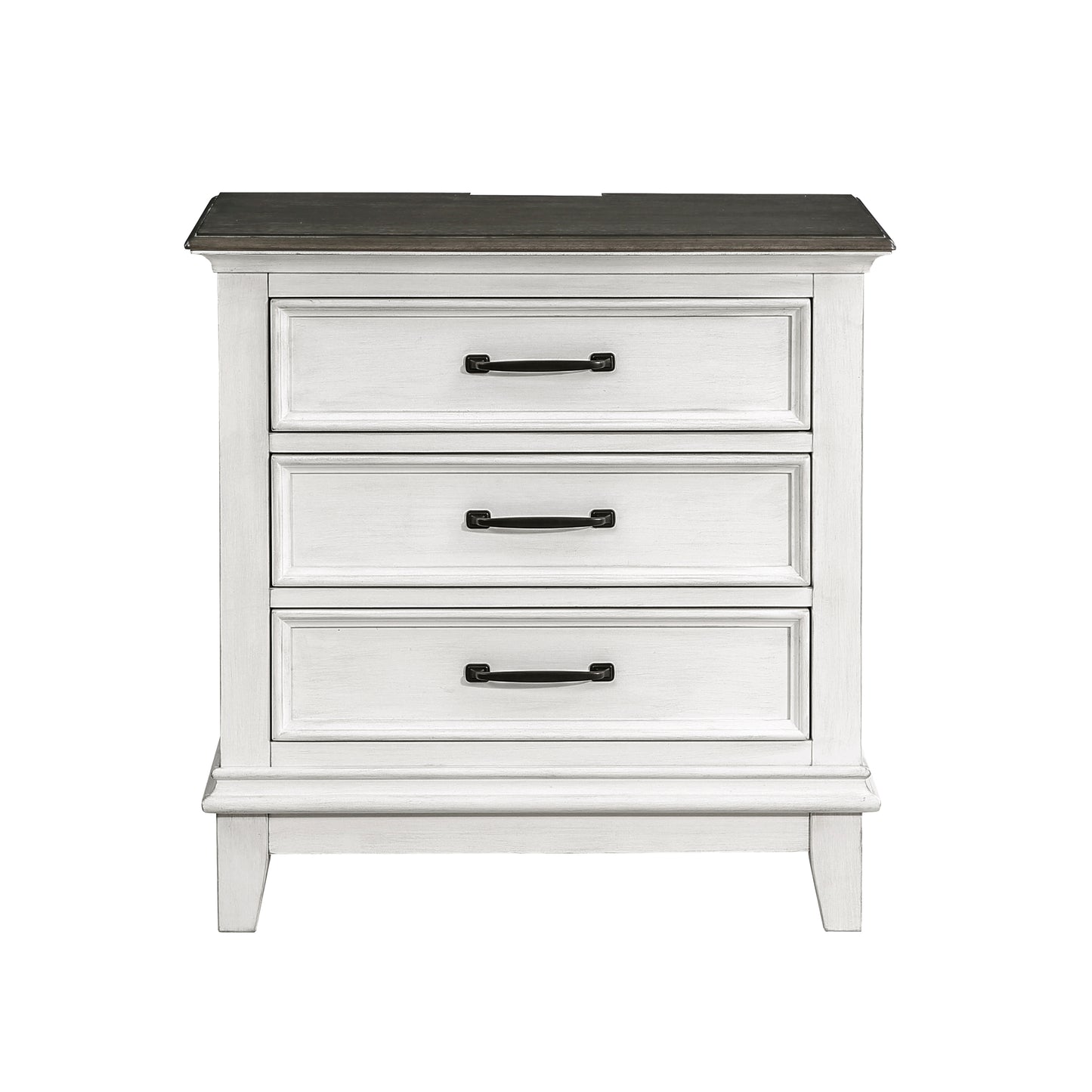 Homelegance Nightstand Chesterton Dark Brown Antique White Finish 1463-4