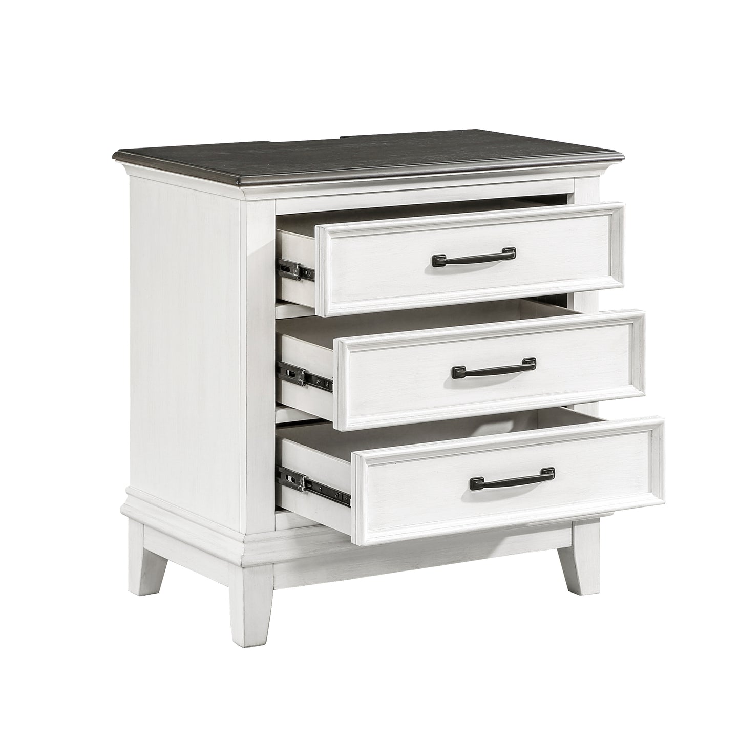 Homelegance Nightstand Chesterton Dark Brown Antique White Finish 1463-4