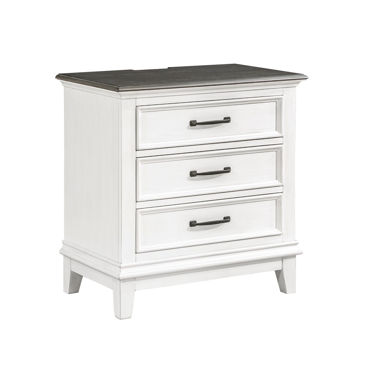 Homelegance Nightstand Chesterton Dark Brown Antique White Finish 1463-4