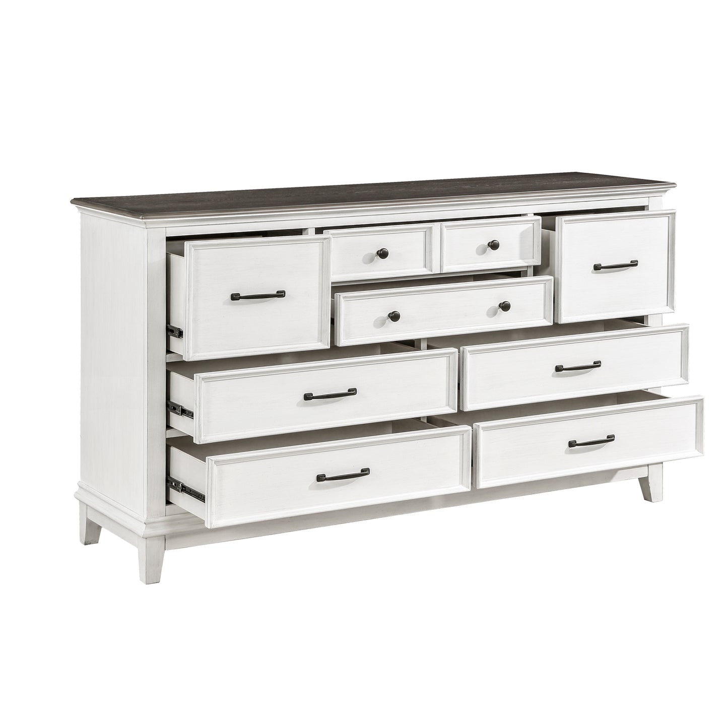 Homelegance Dresser Dressererton Dark Brown Antique White Finish 1463-5