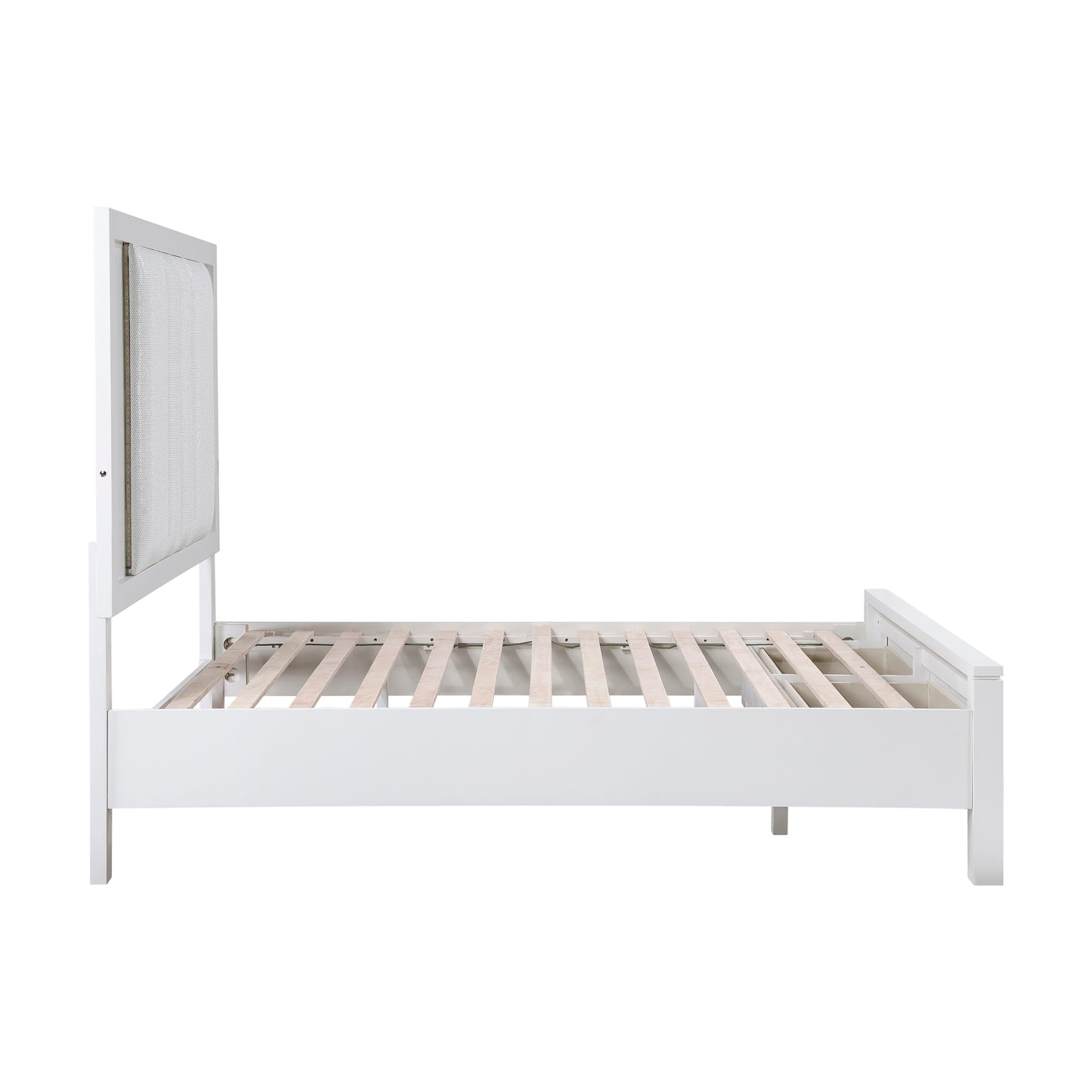 Homelegance Queen Bed Prism White Finish with Storage Drawers and LED Lighting 1486-1