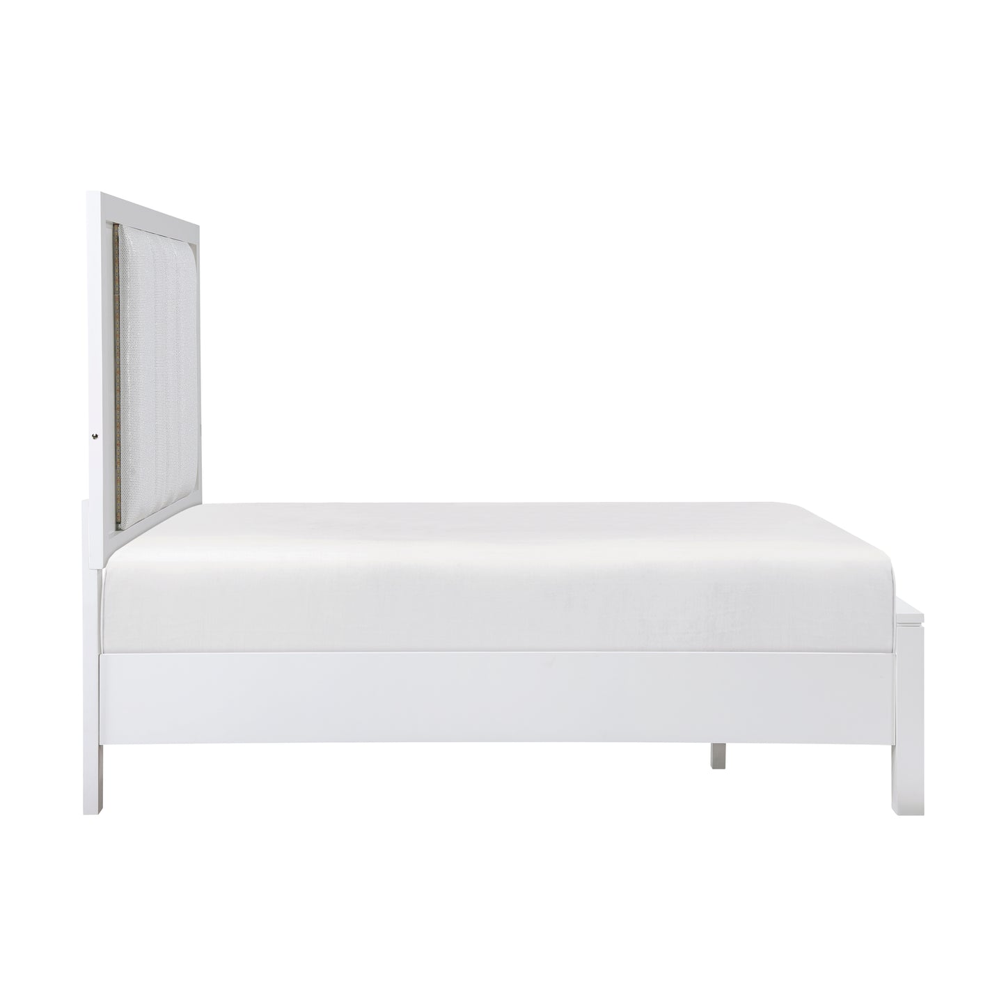Homelegance Queen Bed Prism White Finish with Storage Drawers and LED Lighting 1486-1