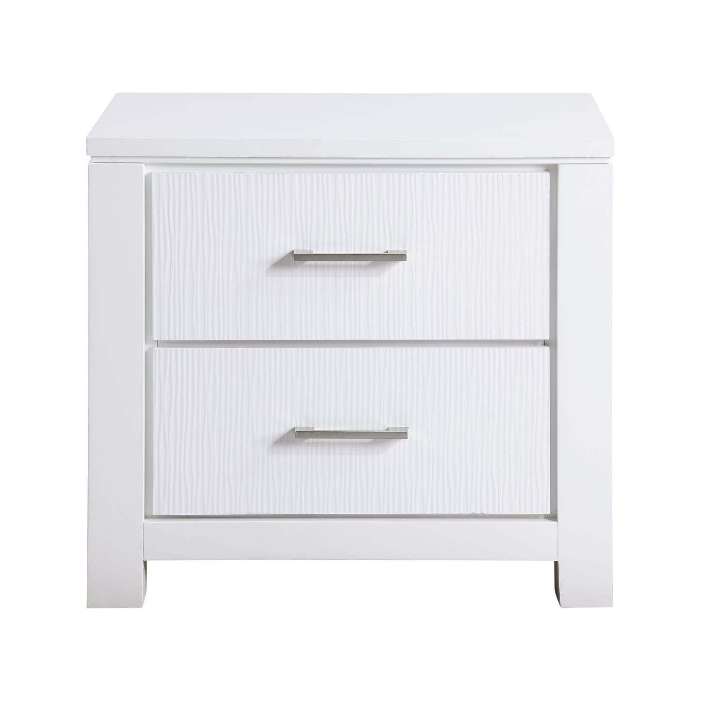 Homelegance Prism Nightstand White Finish with Dovetail Drawers 1486-4